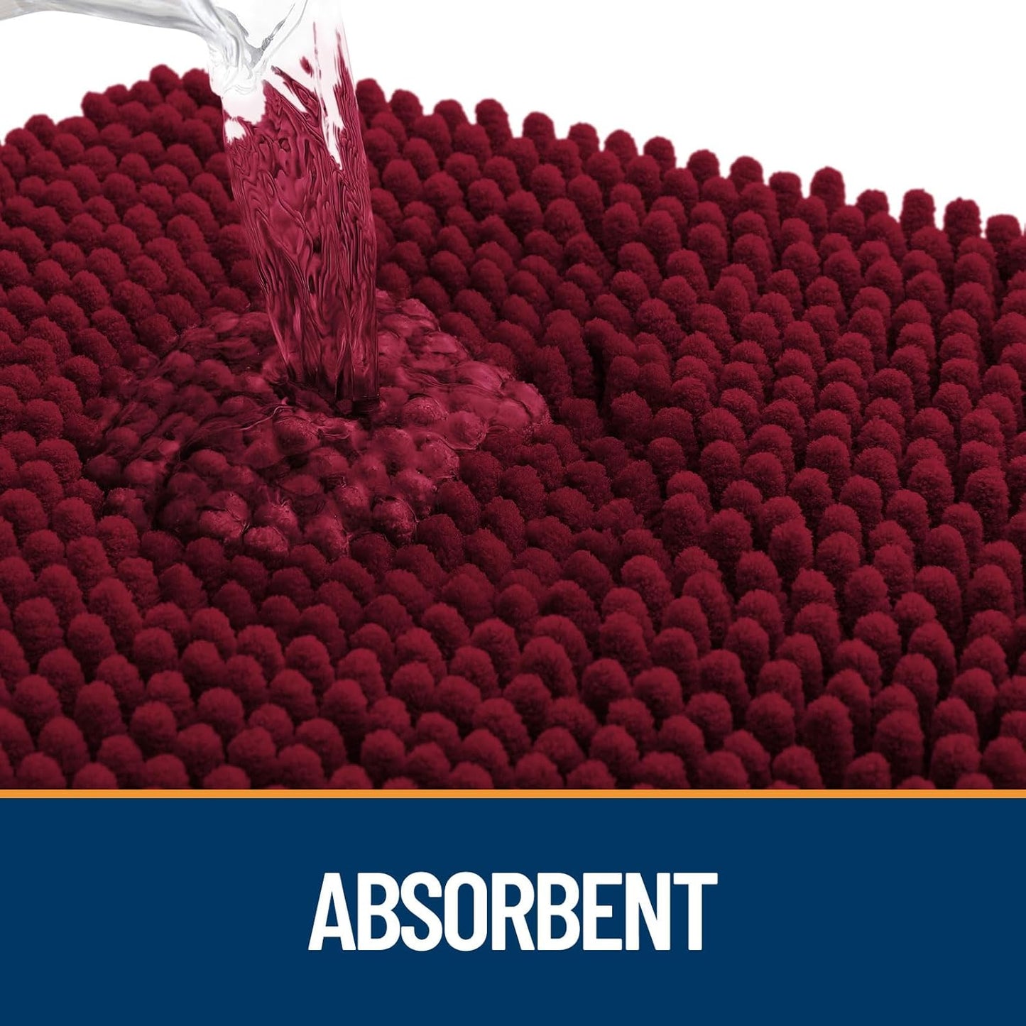 OLANLY Dog Door Mat for Muddy Paws 59x35, Absorbs Moisture and Dirt, Absorbent Non-Slip Washable Doormat, Quick Dry Chenille Mud Mat for Dogs, Entry Indoor Entryway Carpet for Inside Floor, Burgundy