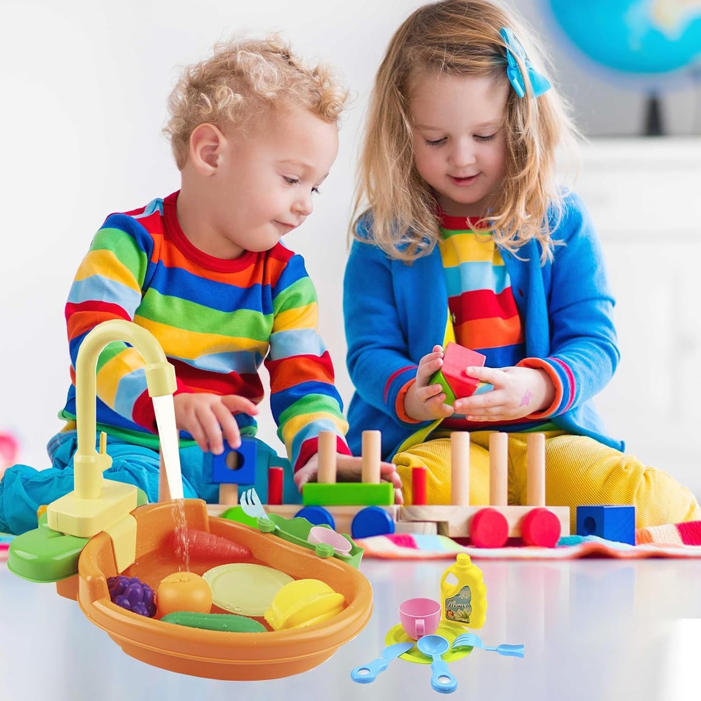 Parrot Bath Shower, Bird Bath for Cage, Automatic Bird Bathtub Pet Bath Pool with Faucet, Bird Fountain Swimming Pool Toy Bath Shower Water Dispenser for Ferret, Love Bird, Goldfinch (Orange)