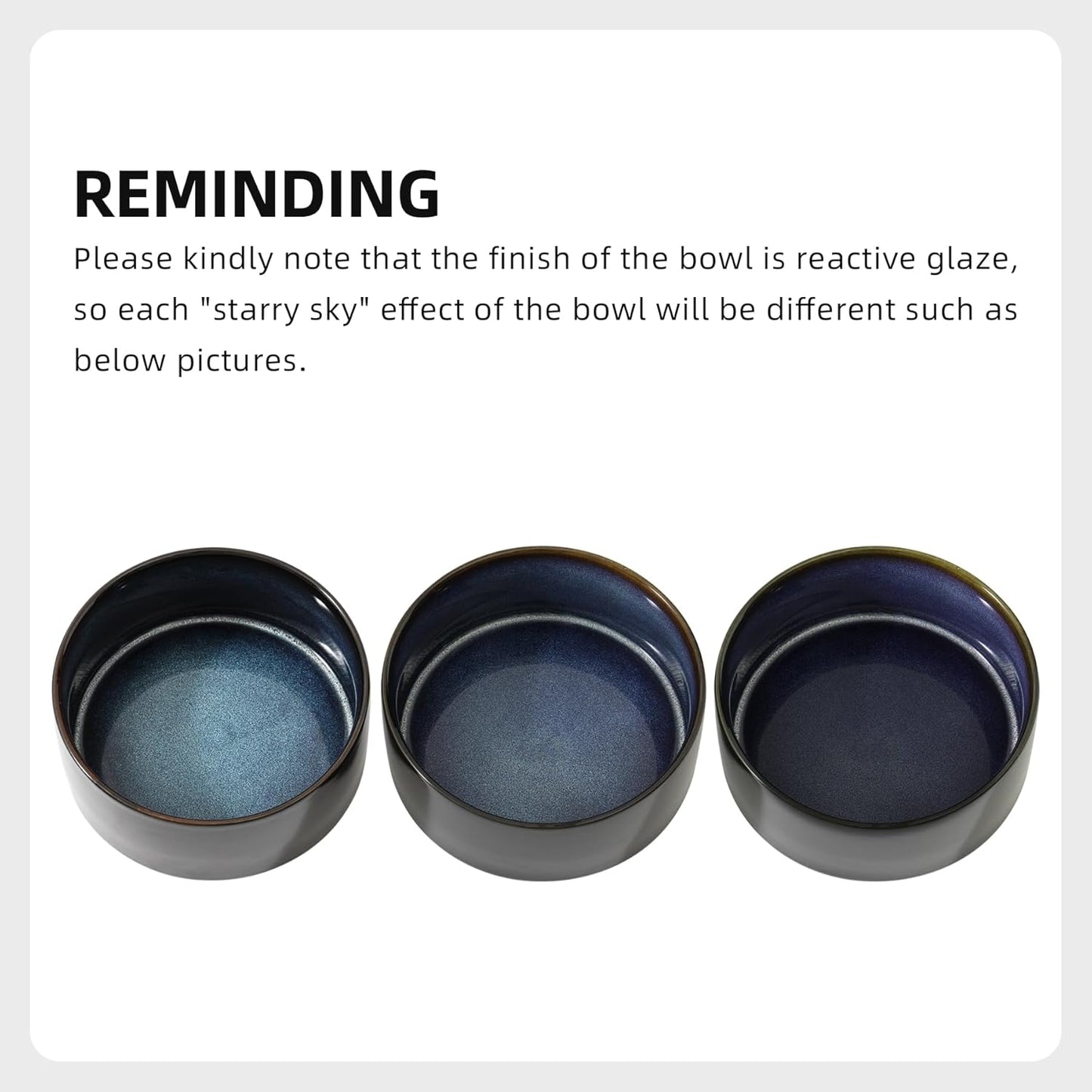 Ceramic 7.3inch Raised Double Bowls Set with Wooden Stand, Food & Water Bowls for Medium Breed Dogs, Weighted Dog Dishes, Pet Feeder(Starry Sky)