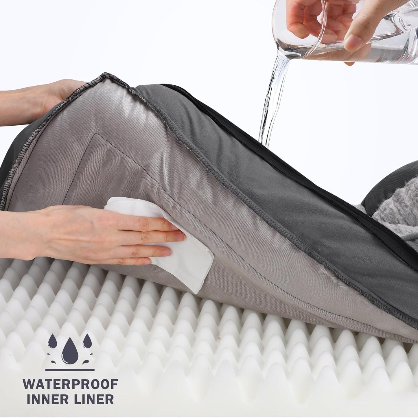 INVENHO Orthopedic Dog Beds Large Sized, XL Washable Dog Sofa with Egg-Crate Foam, Waterproof Lining and Non-Skid Bottom