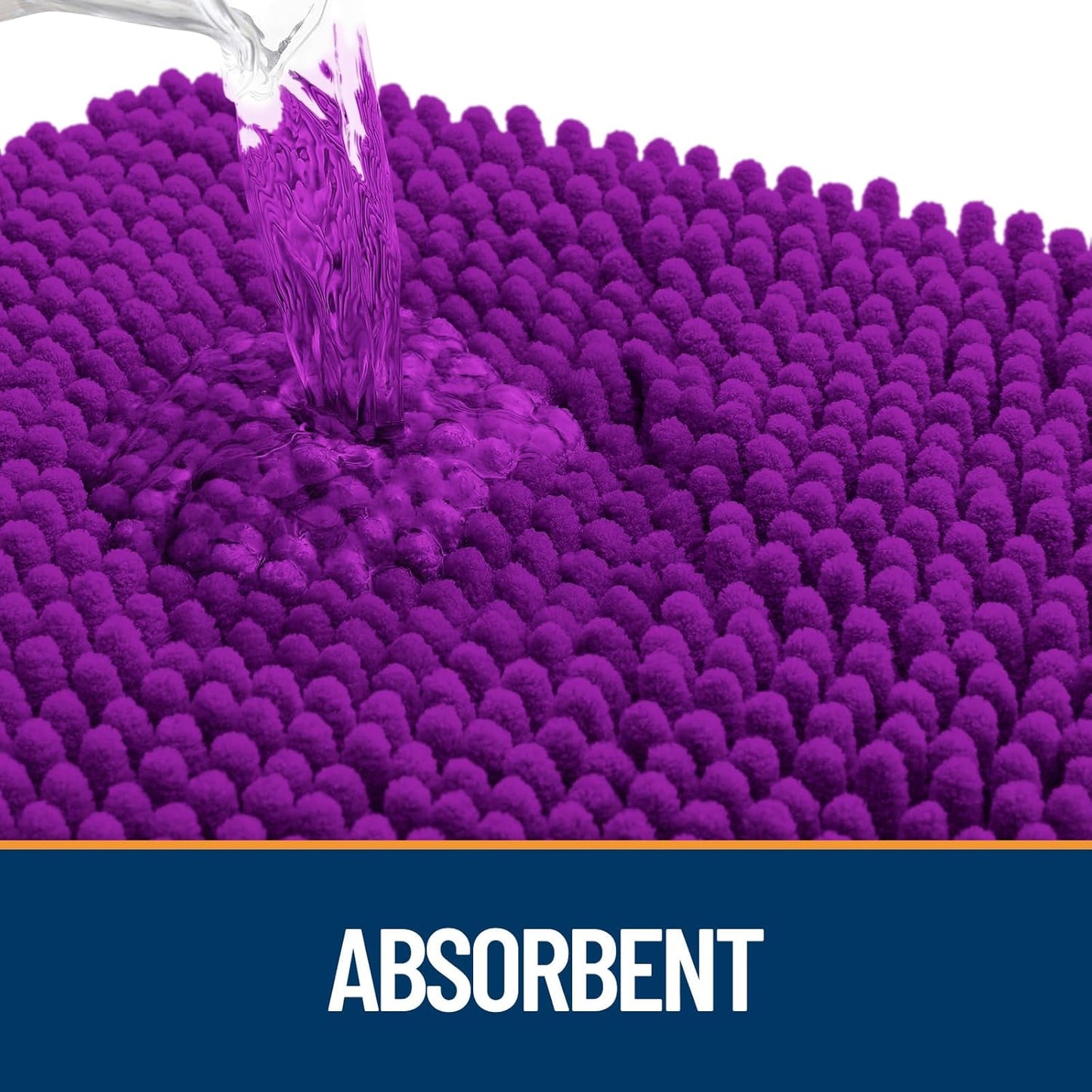 OLANLY Dog Door Mat for Muddy Paws 24x16, Absorbs Moisture and Dirt, Absorbent Non-Slip Washable Doormat, Quick Dry Chenille Mud Mat for Dogs, Entry Indoor Entryway Carpet for Inside Floor, Purple