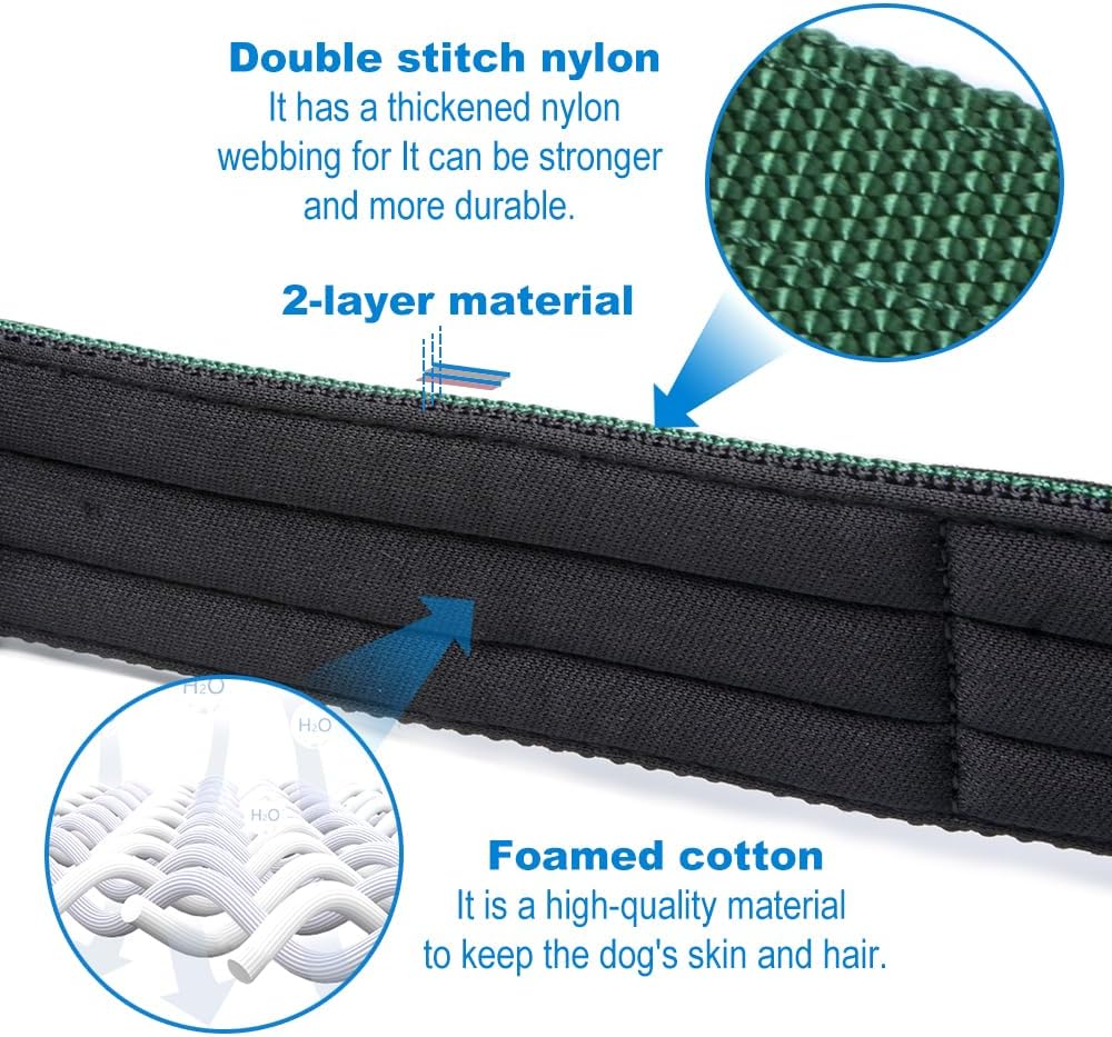 TSPRO Tactical Dog Collar 1.5 Inch Wide Thick Dog Collars with Heavy Duty Metal Buckle, Durable, Strong, Adjustable for Medium to Large Dogs (Purple L)