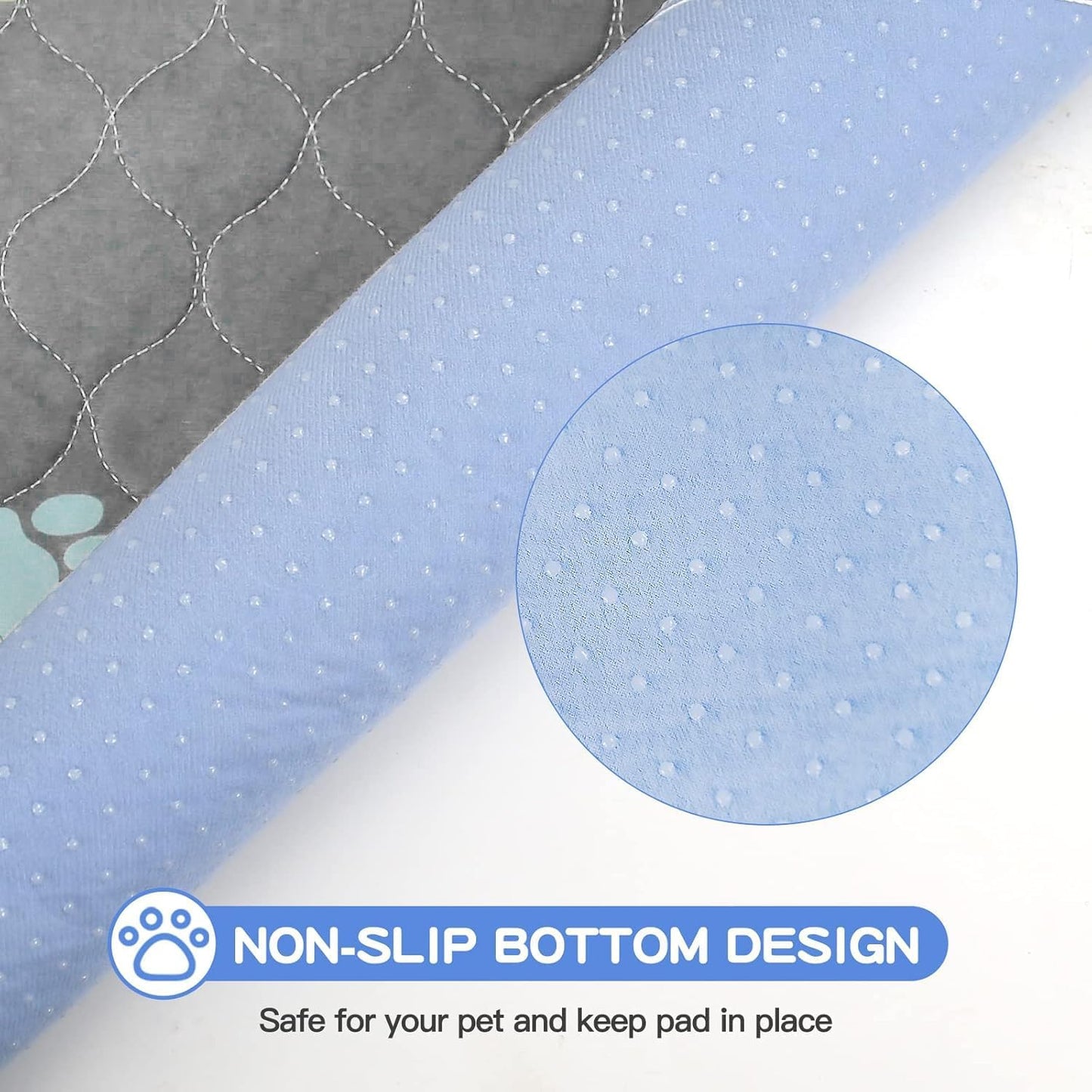 Aitmexcn Washable Puppy Dog Pee Pad, 100% Waterproof Whelping Training Mat for Puppy/Senior Dog, Fast Drying Reusable Puppy Pads for Indoor, Outdoor and Car Travel- 72'' x 72'' Llight Gray 1PC