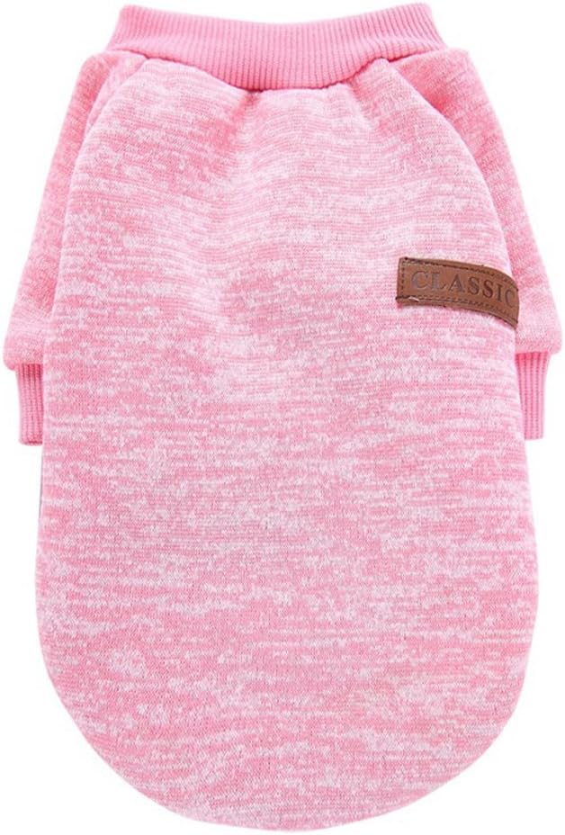 Jecikelon Dog Clothes Dogs Sweater Soft Puppies Clothing Winter Puppy Sweaters Warm Outfit for Dogs Small XXS XS Cat Apparel (Pink, XS)