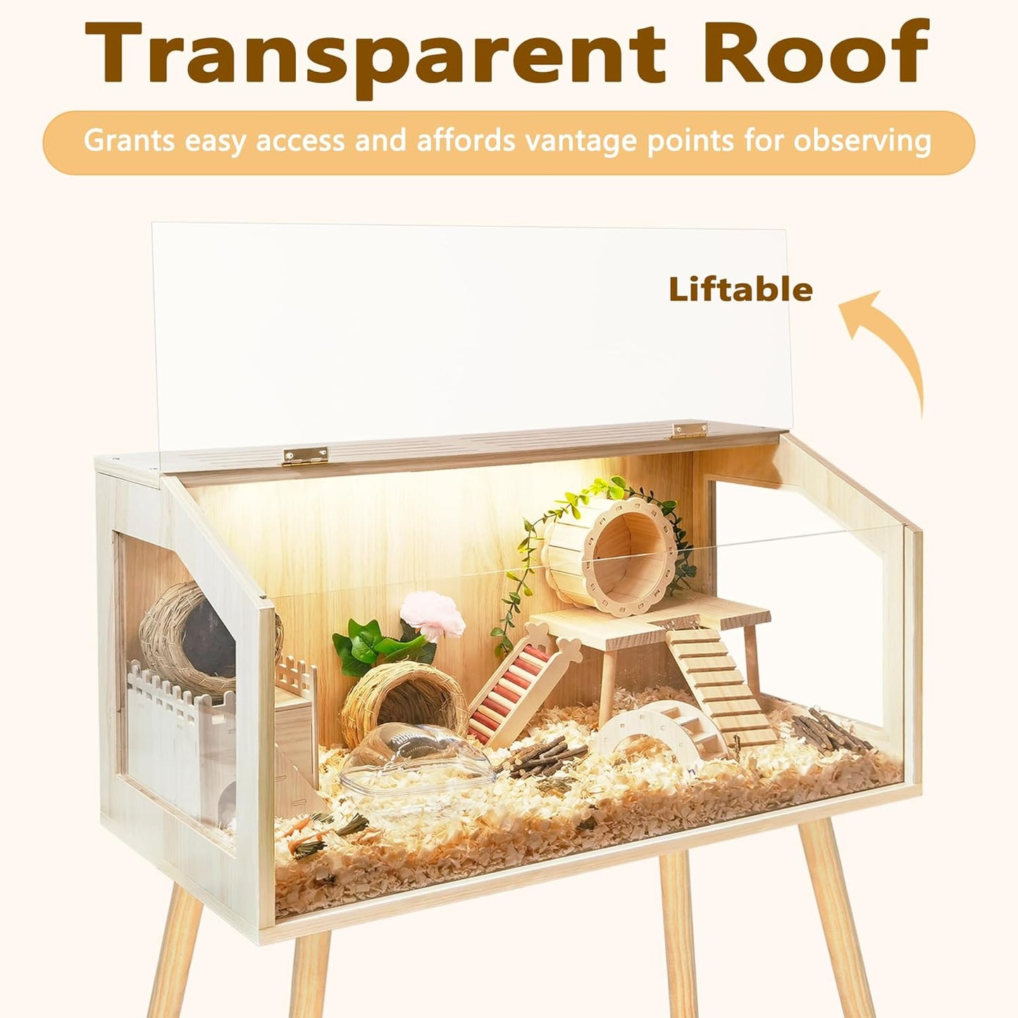 Prolee Hamster Cage with Legs, Guinea Pig Cages Chew Proof, Hamster House, Hamster Cages and Habitats, 32" L x 16" W x 40" H