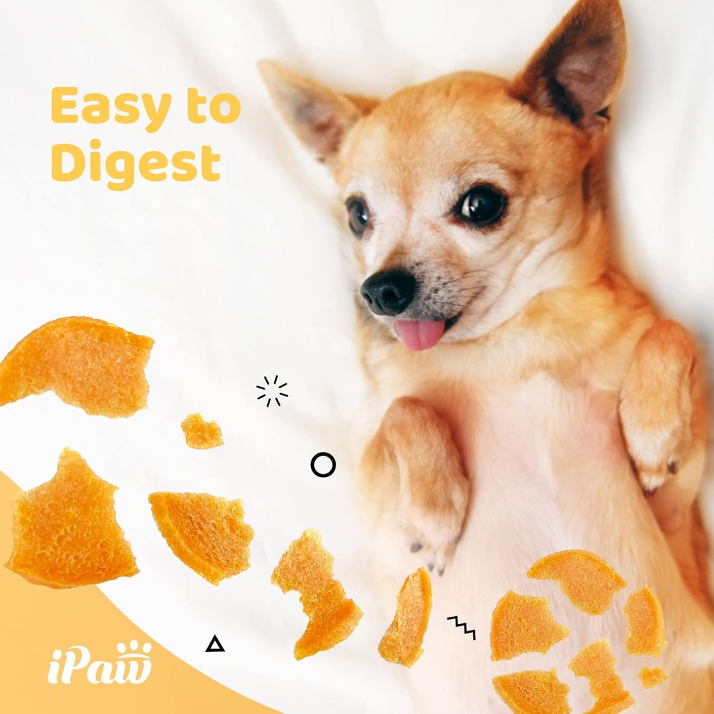 iPaw Turkey Chips Dog Treats for Puppy Training, All Natural Human Grade Dog Treat, Ingredient Sourced from USA, Hypoallergenic, Easy to Digest (Turkey Chips), 3 Packs