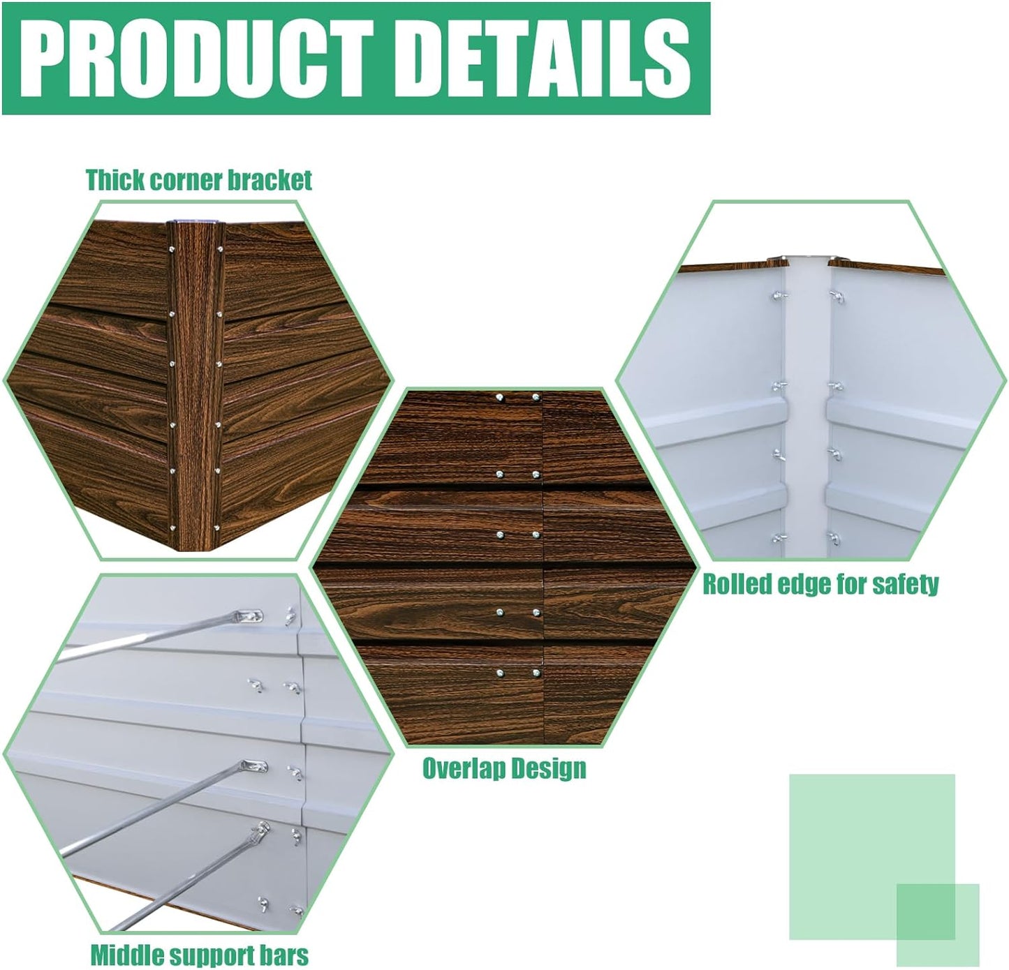 SnugNiture Galvanized Raised Garden Bed 8x4x1FT Outdoor Large Metal Planter Box Steel Kit for Planting Vegetables, Flowers