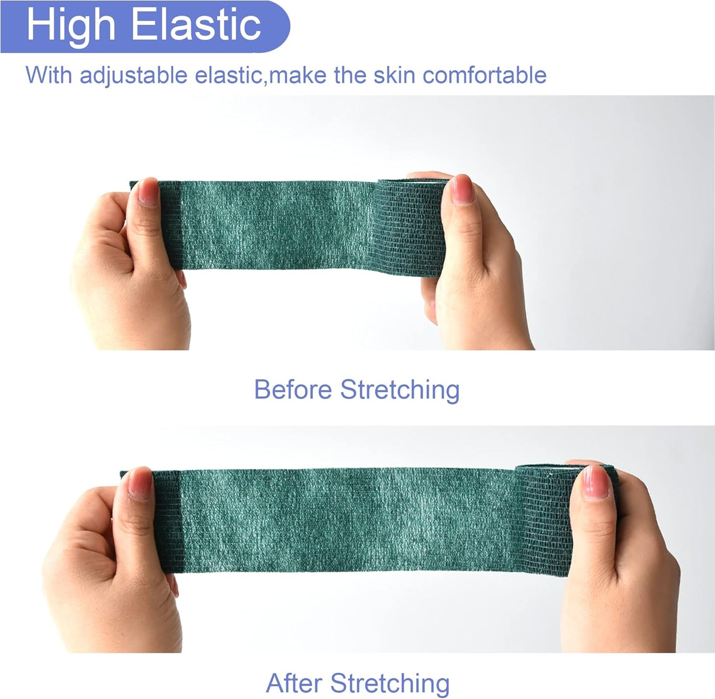 9 Pack 2" x 5 Yards Self Adhesive Bandage Wrap Self Stick Wrap for Ankle, Wrist, Finger, Sports, Breathable Cohesive Vet Tape for Pets (Dark Green)