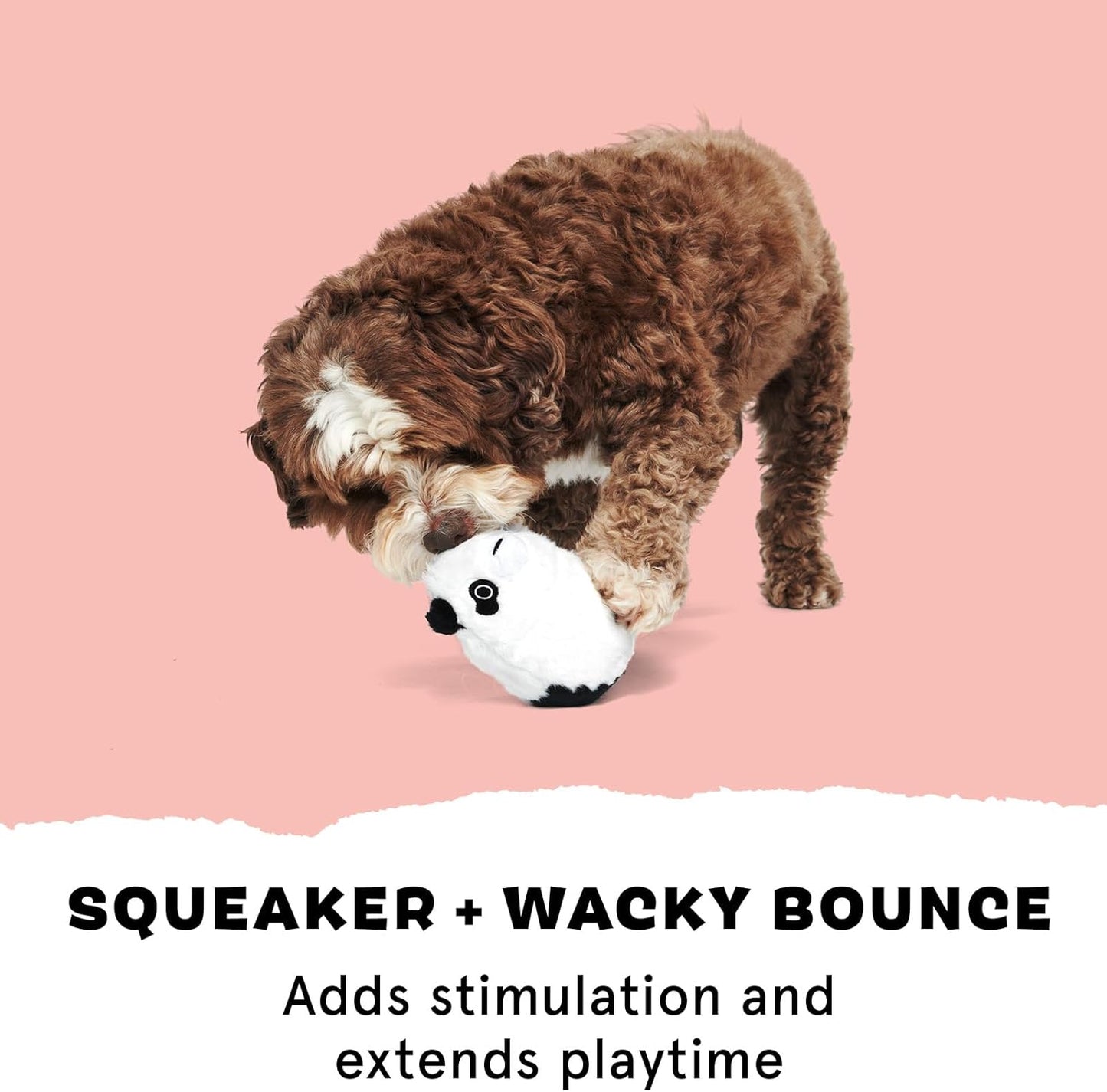 Barkbox Super Chewer Tough Dog Chew Toys for Aggressive Chewers, Plush 2 Toys in 1 (Panda - Large)