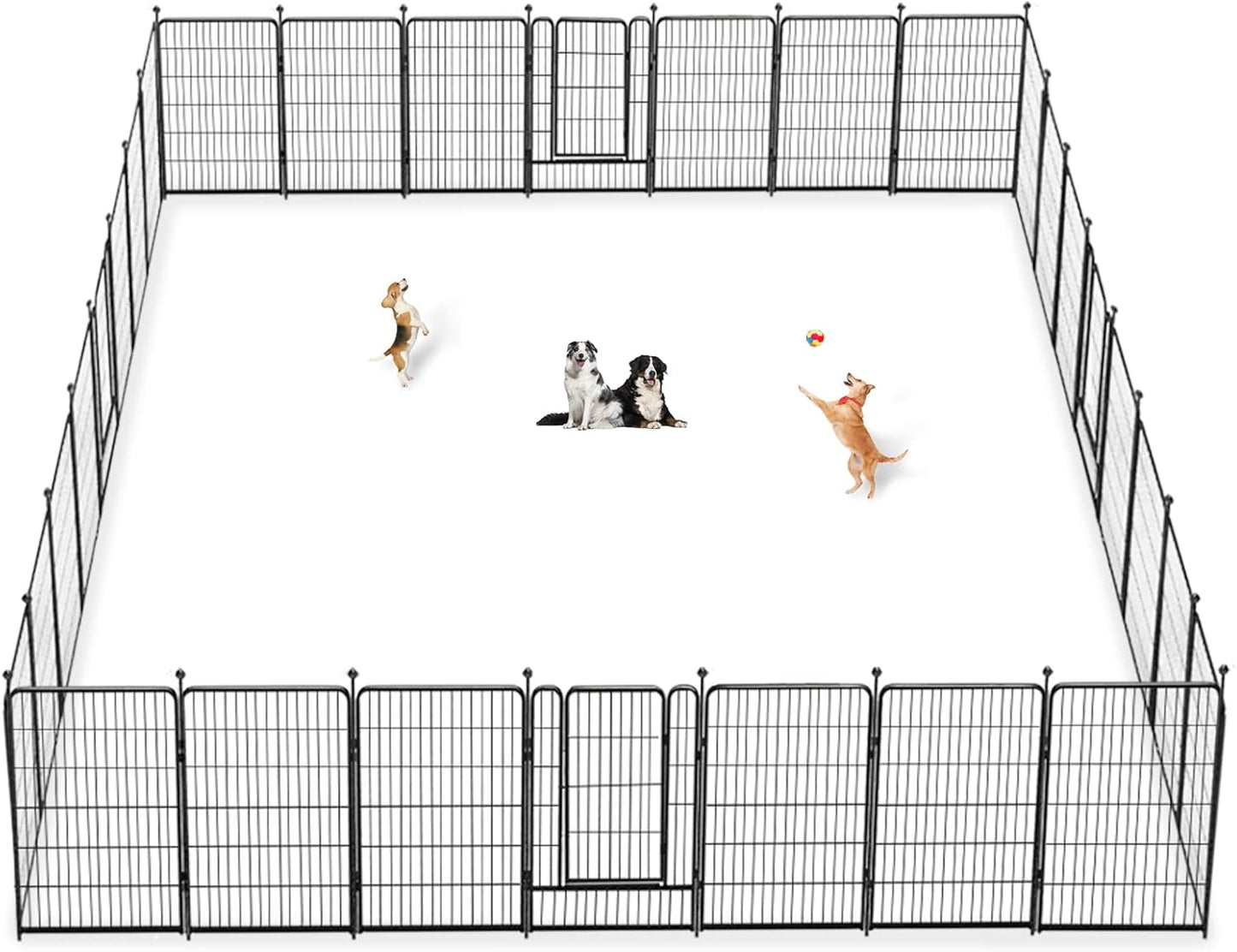 Dog Playpen 40 inch 30 Panels Indoor Outdoor Dog Pen for Large/Medium/Small Dogs Heavy Duty Metal Dog Fence Outdoor for Yard, Puppy Playpen with Door Portable Pet Fence for RV Camping Yard
