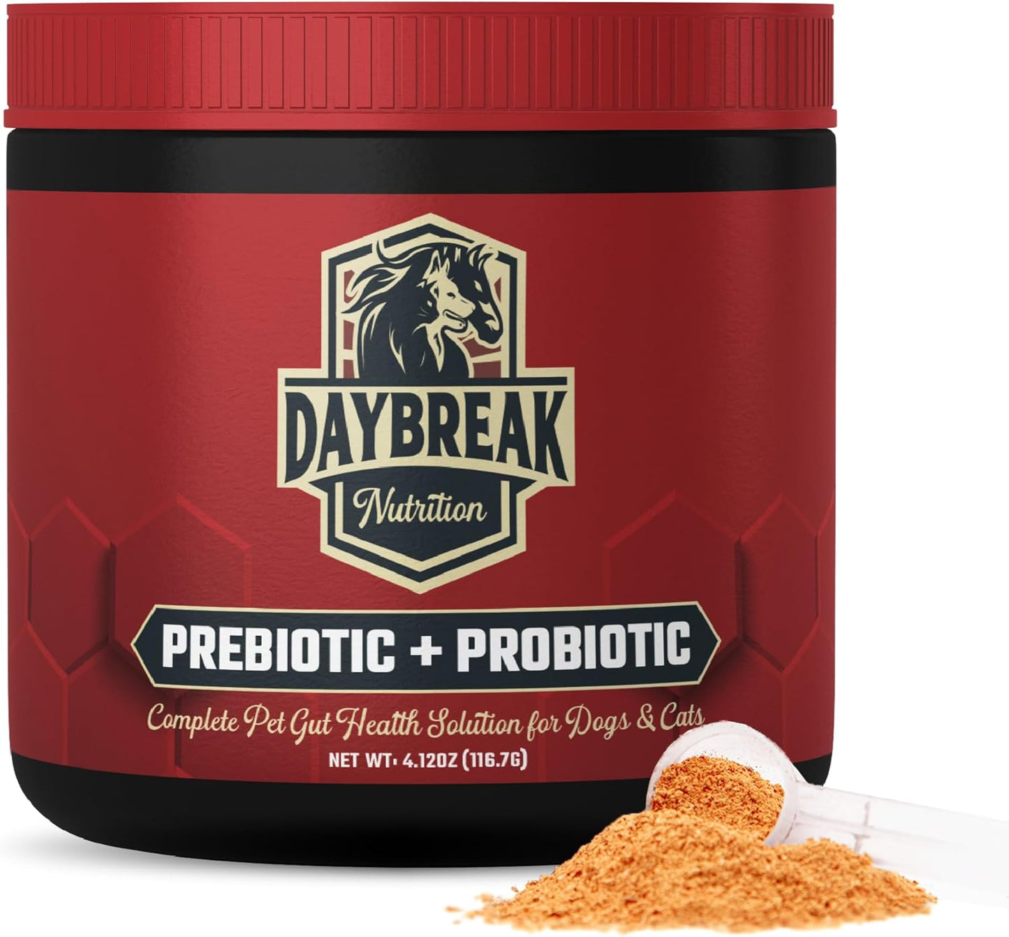 Probiotics for Cats & Dogs - 6 Billion CFU Prebiotic & Probiotic Powder - 8 Strains Pet Digestive Support - Gut Health Supplement with Flaxseed & Pumpkin - 30 Day Supply with Scoop