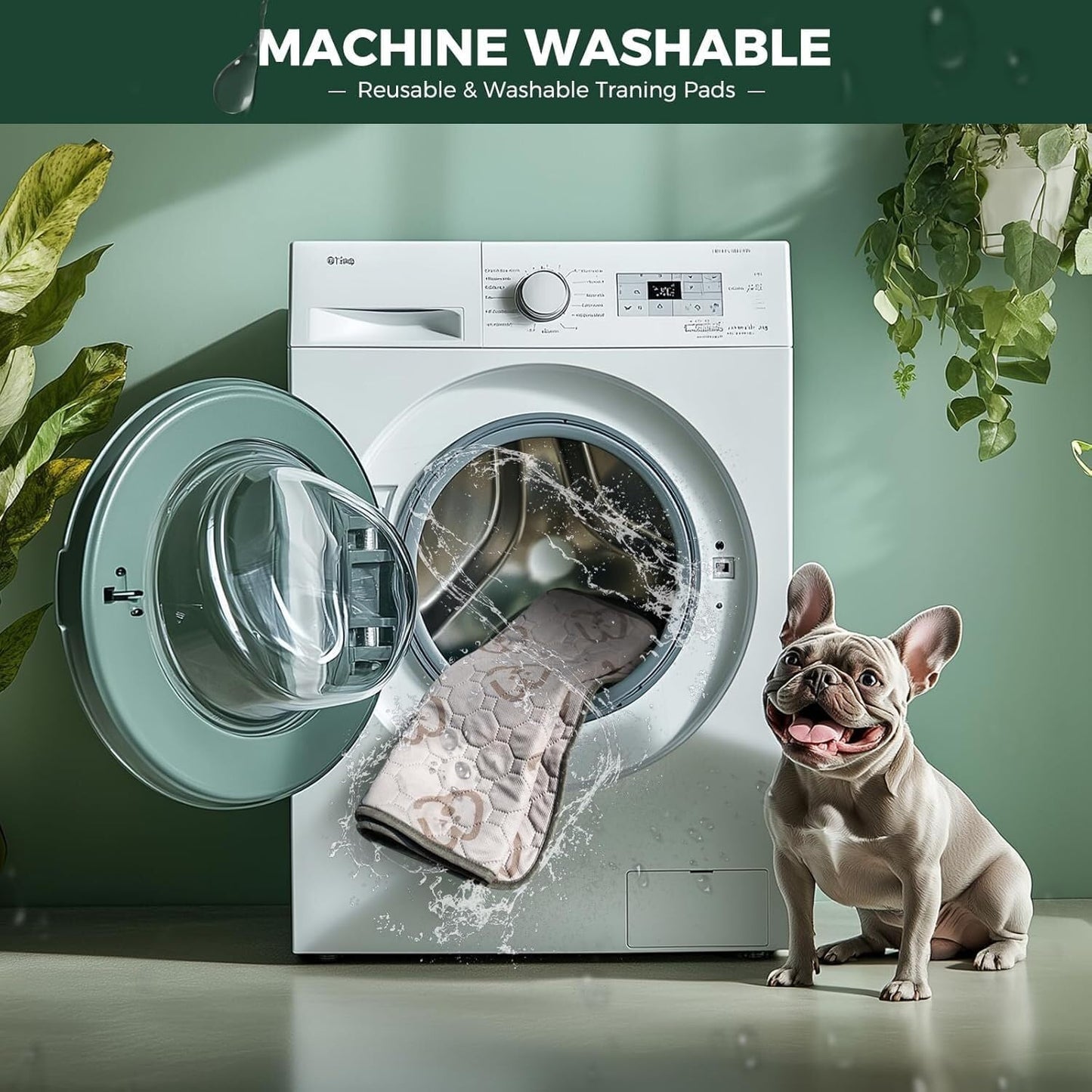 FXW Washable Pee Pads for Dogs, Puppy Pads with Super Absorbent, Specifically Designed for 18inch Cages, 17" × 11" Rectangle, Khaki, 2 Packs