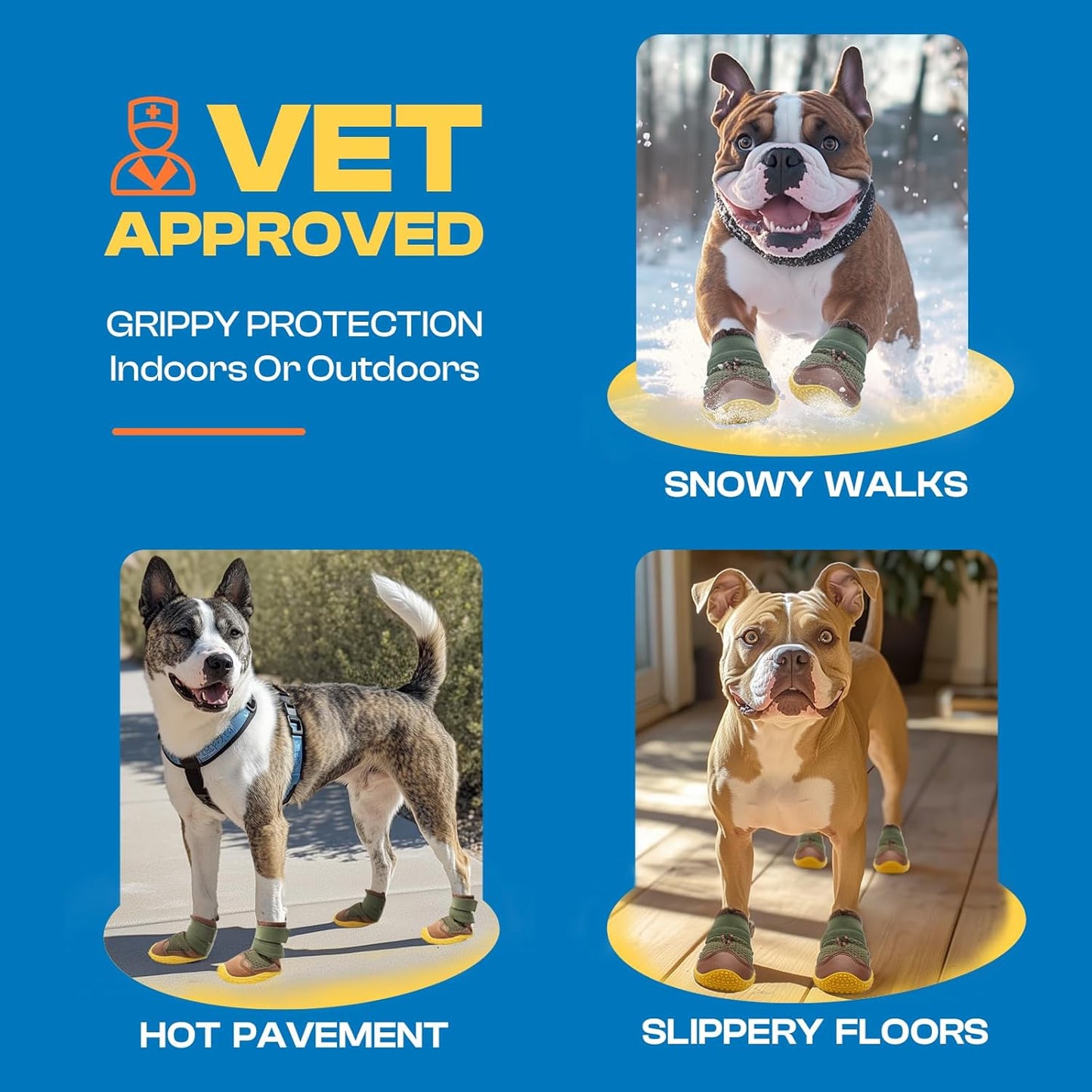 Dog Shoes for Small Dogs, Dog Boots & Paw Protectors for Hardwood Floors, Outdoor Dog Booties for Hot Pavement Winter Snow Hiking, Breathable Dog Shoes with Reflective Strips Size 2