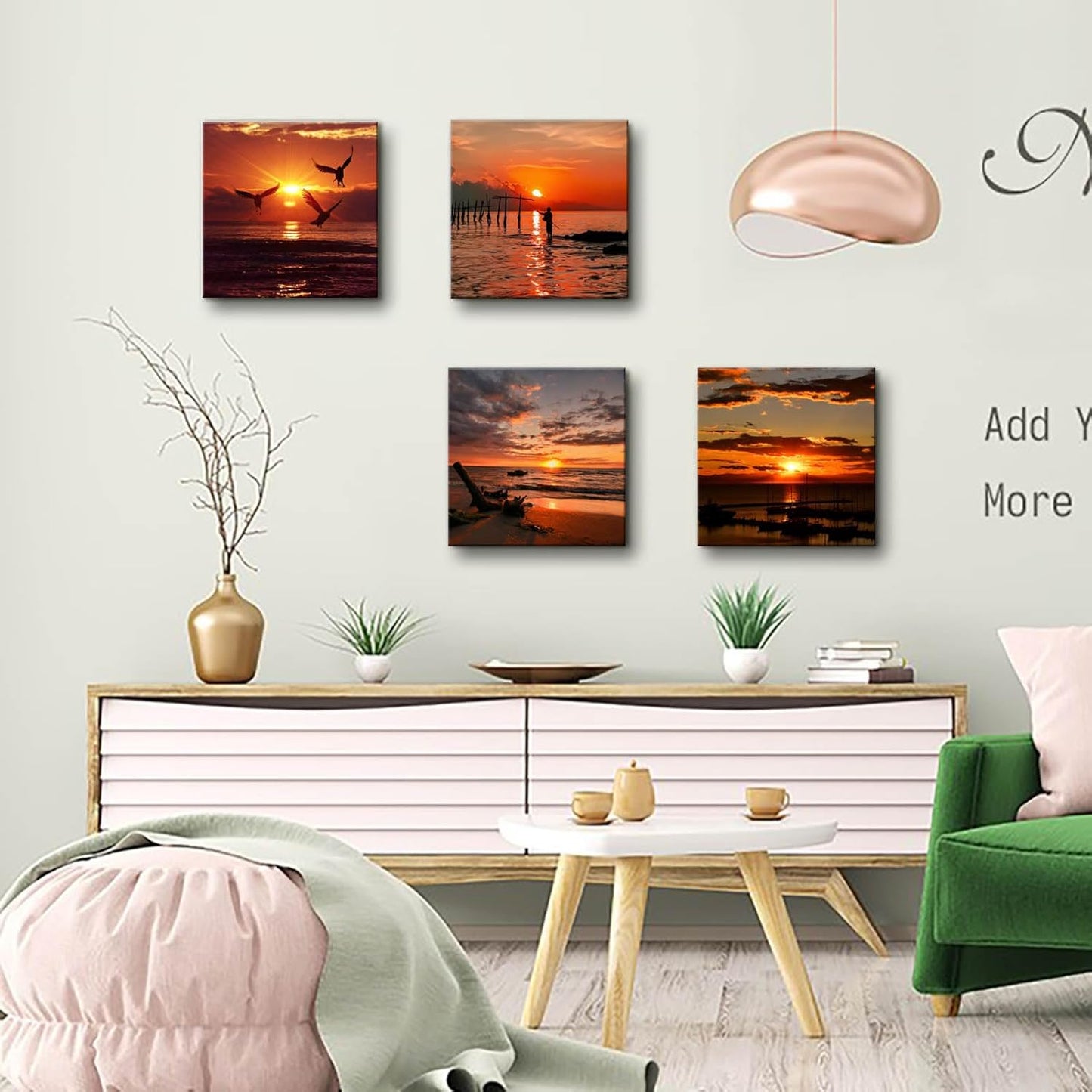 Yxbhhym-Black and Red Ocean Wall Art Beach Pictures Sea Sunset Wall Art Sunrise canvas prints photos Seascape poster painting Framed wall decor Bedroom Living Room Decor Bathroom Accessories