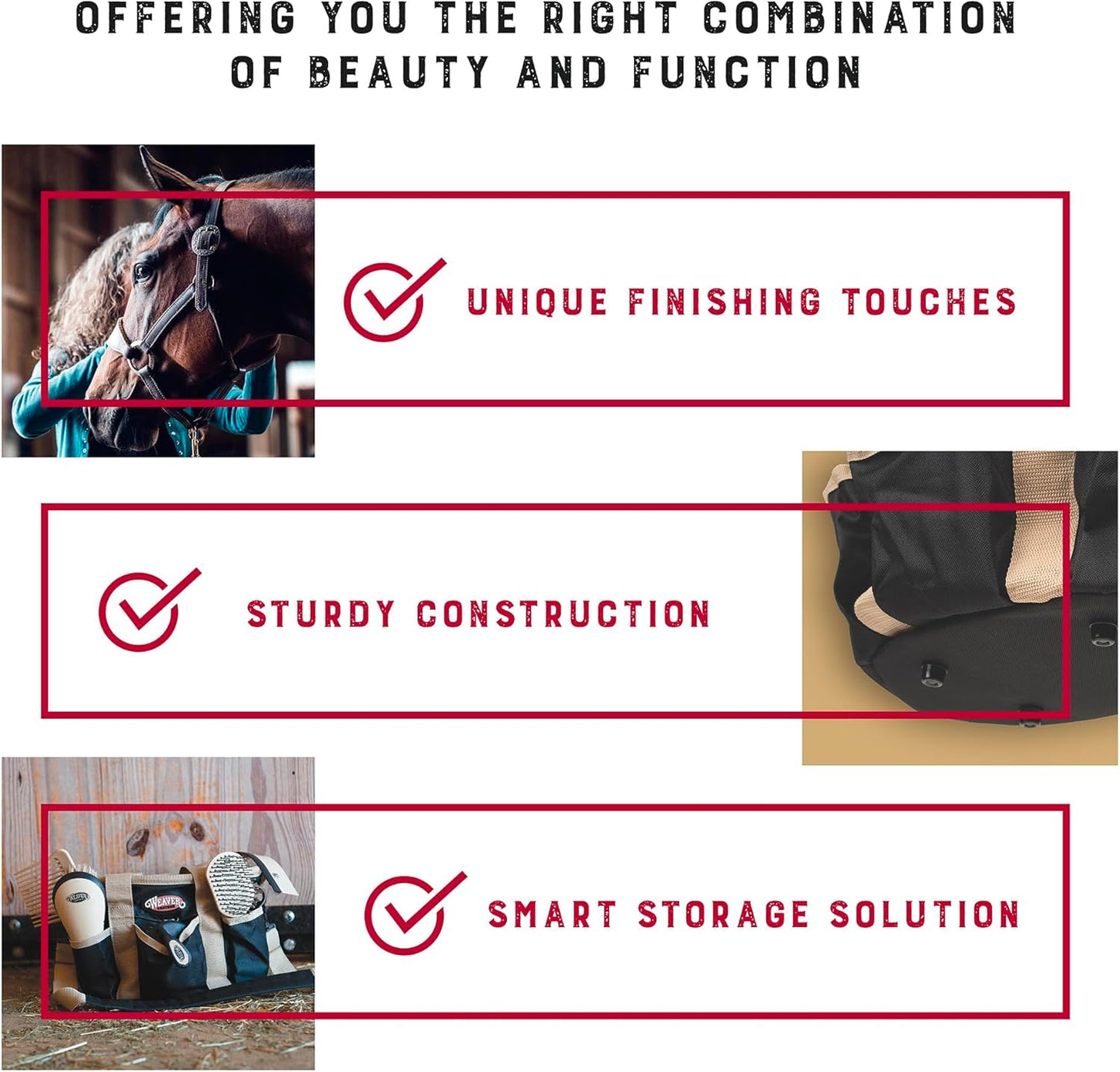 Weaver Leather Grooming Kit, Black/Beige, 65-2055-BK