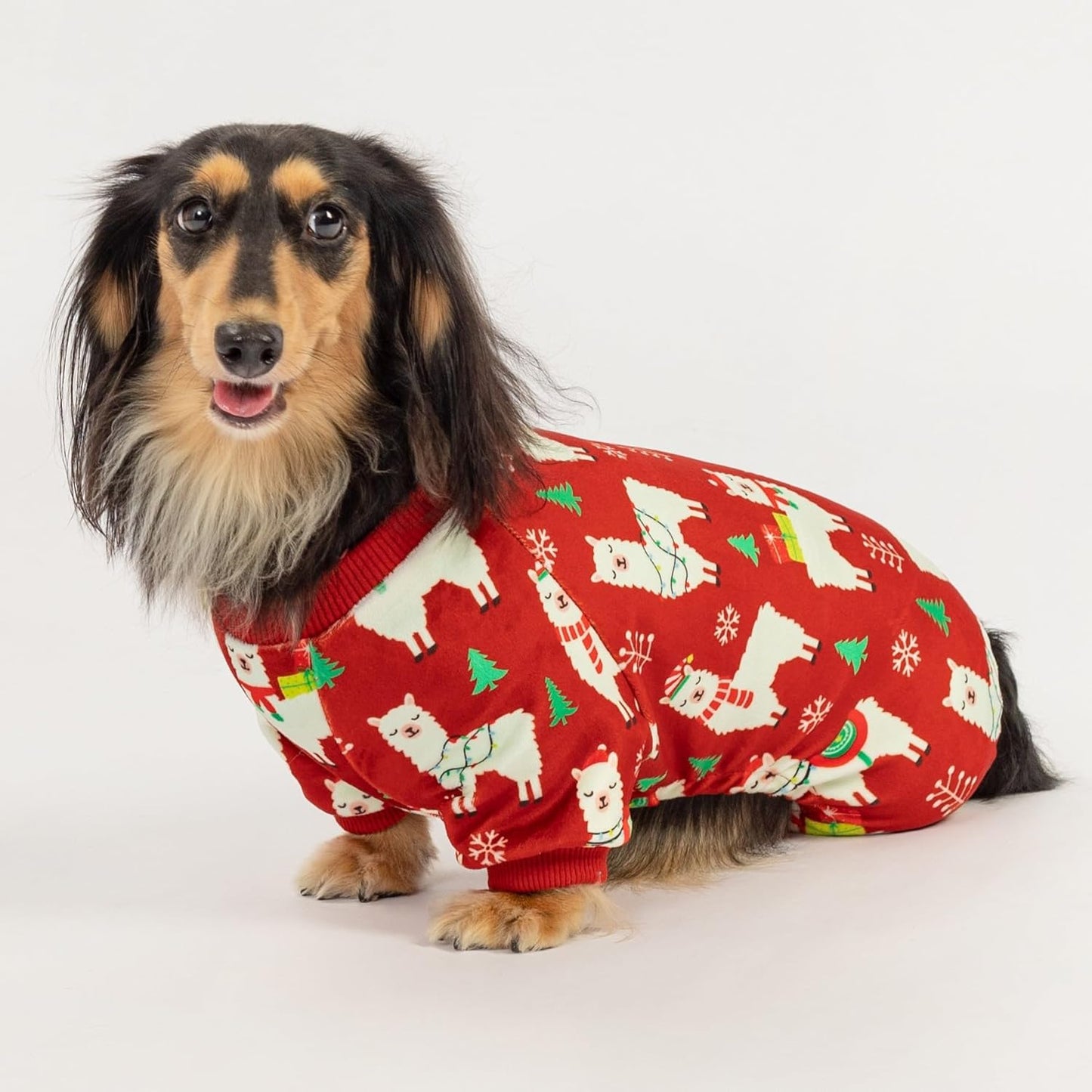 Fitwarm Christmas Alpaca Dog Pajamas, Christmas Clothes for Small Dogs Boy Girl, Holiday Pet Outfit, Red, Green, White, XL