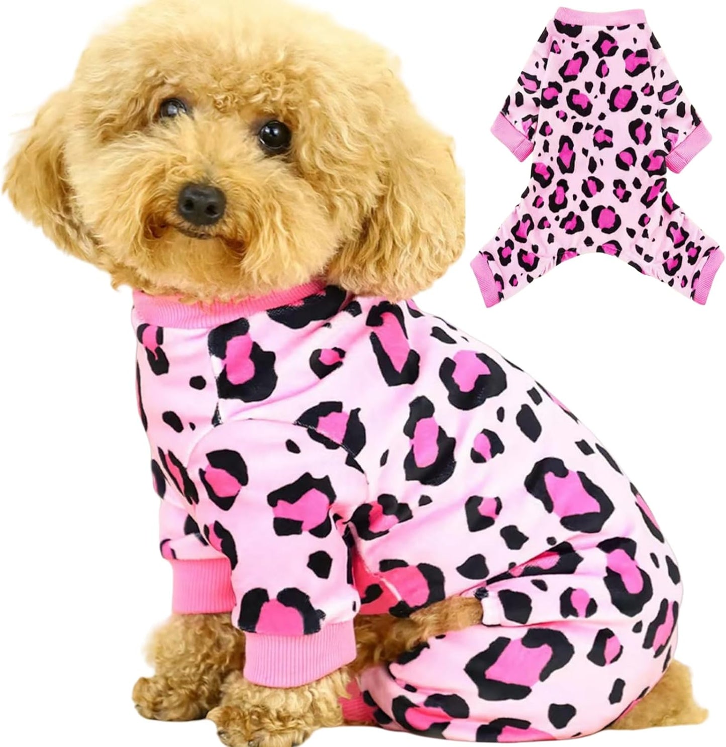 Vet-Approved Dog Pajamas Onesie for Medium Large Dog Clothes - Lightweight Soft Stretchy Puppy Outfits - Certified Hypoallergenic Comfort Anxiety-Reducing (Pink, XXX-L)