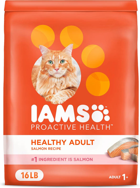 IAMS Proactive Health Adult Healthy Dry Cat Food with Real Salmon, 16 lb. Bag