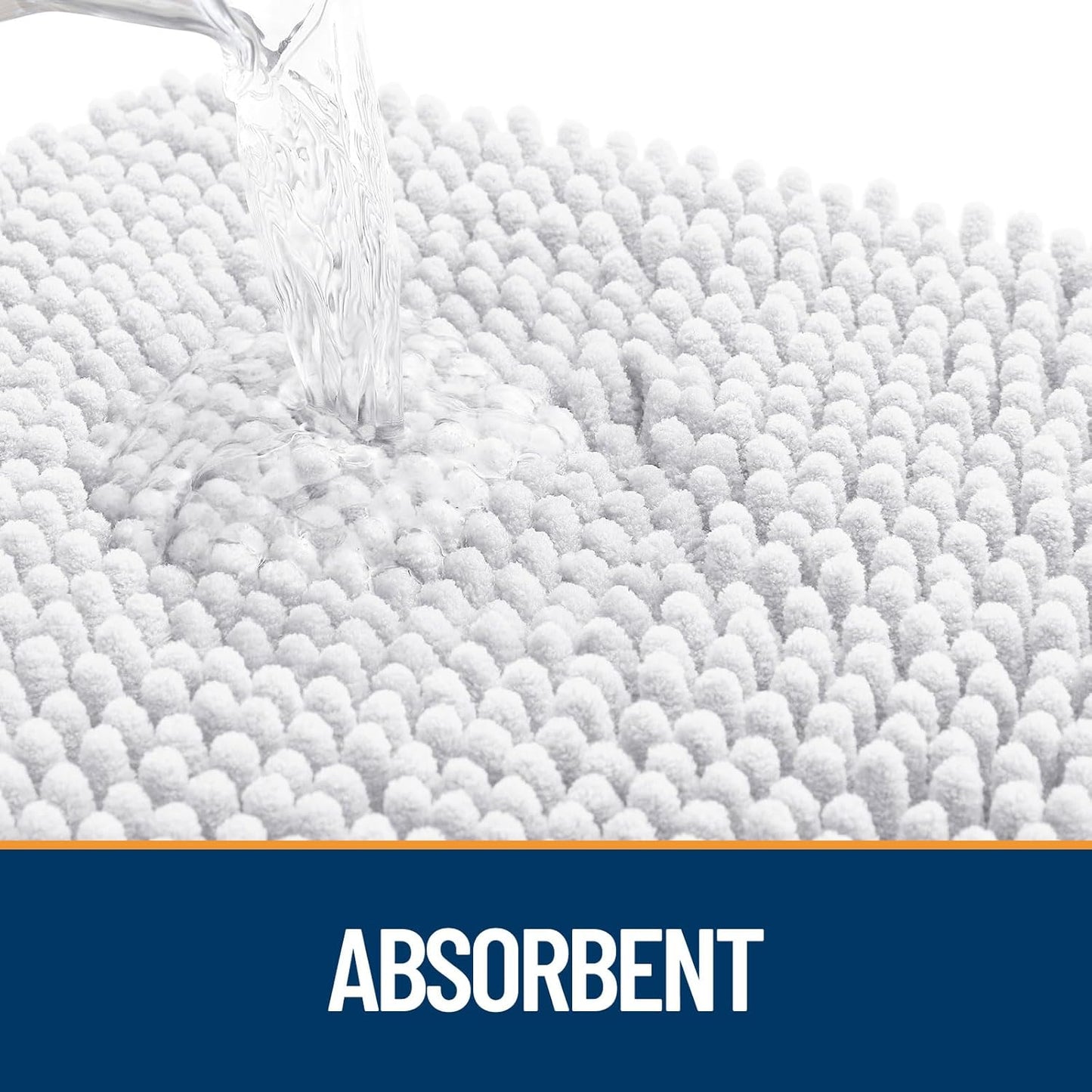 OLANLY Dog Door Mat for Muddy Paws 70x24, Absorbs Moisture and Dirt, Absorbent Non-Slip Washable Doormat, Quick Dry Chenille Mud Mat for Dogs, Entry Indoor Entryway Carpet for Inside Floor, White