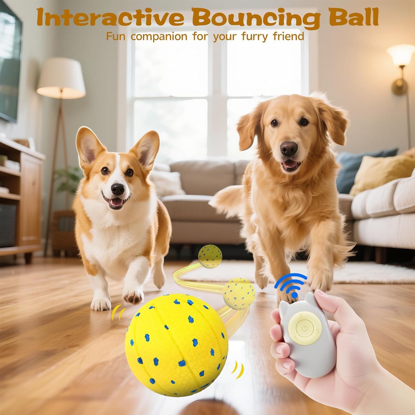 Dog Ball Interactive Dog Toy with Remote Control,Automatic Moving,Bouncing and Rotating 3 Modes,E-TPU Material Aggressive Chewers,IPX7 Waterproof,Rolling Ball for Large Medium Dogs