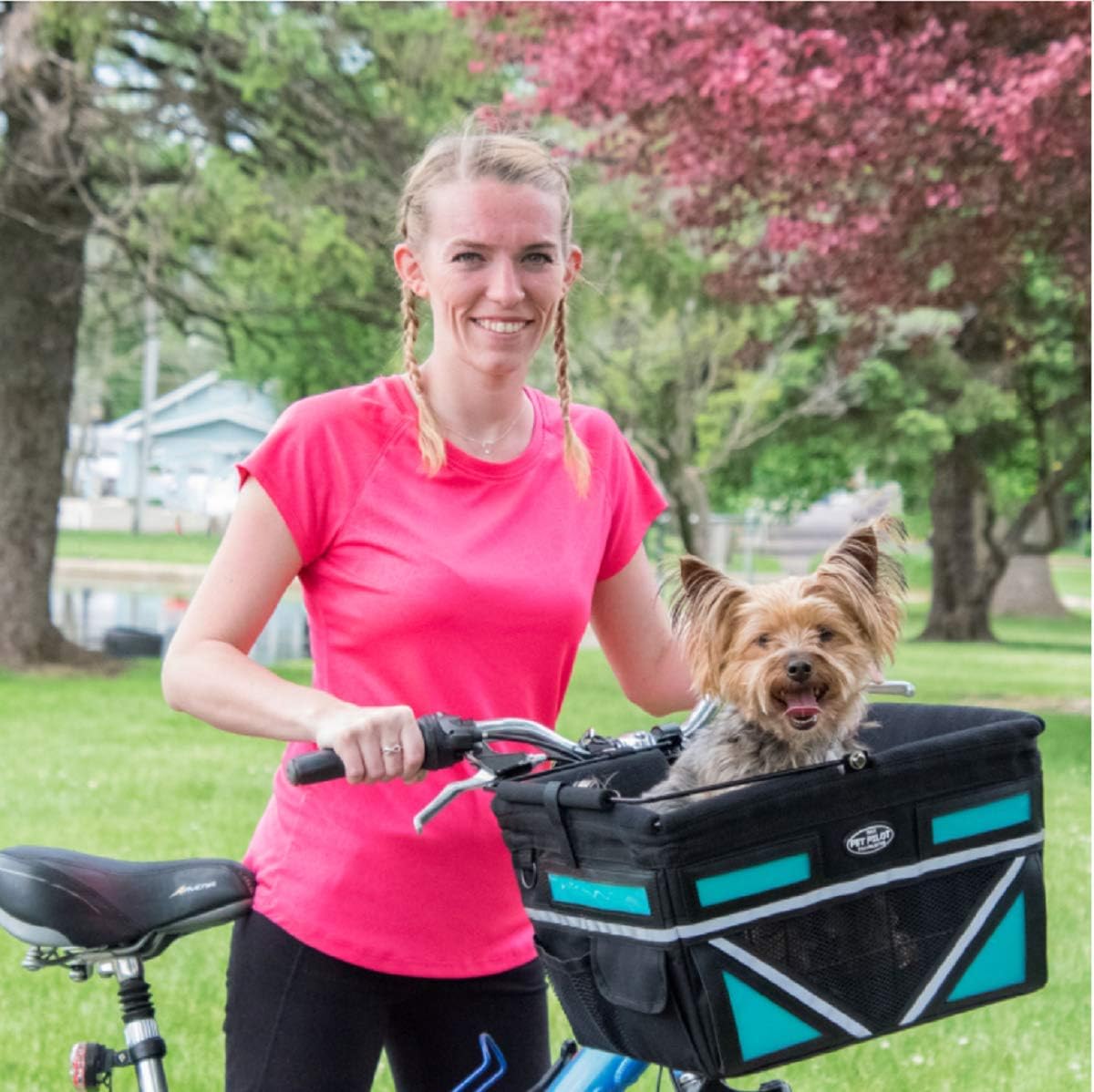 TRAVELIN K9 Pet-Pilot MAX Dog Bicycle Basket Carrier | 8 Color Options for Your Bike (RED)