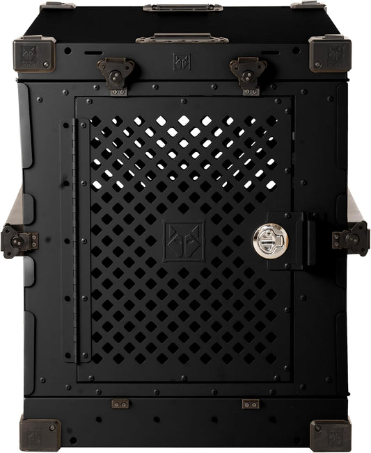 Impact Collapsible Dog Crate - Foldable Hard Crate for Extra Large Dogs - Heavy Duty Travel Kennel with Powder-Coated Aluminum - Quick Setup for Indoor & Outdoor (Black, 40"+ (40.5" L x 27.5”W x 34" H