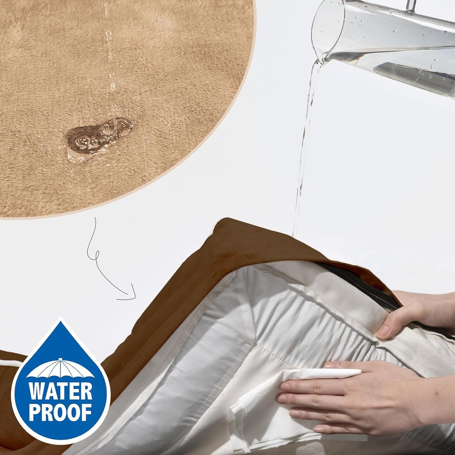 Comfort Expression Large Dog Beds Orthopedic Foam, Waterproof Dog Beds Dogs Sofa Bed Comfy Pet Bed with Washable Removable Cover & Non-Slip Bottom(Large,Brown)