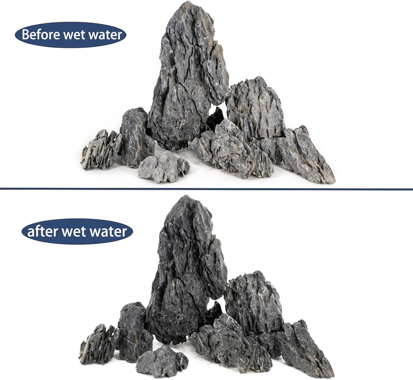 Dragon Stone Aquarium Rock Seiryu Stone for Aquariums, Fish Tanks, Bonsai, Terrariums, Wargaming Dioramas, Indoor or Outdoor Gardens-40Lb(2-10 Inch)