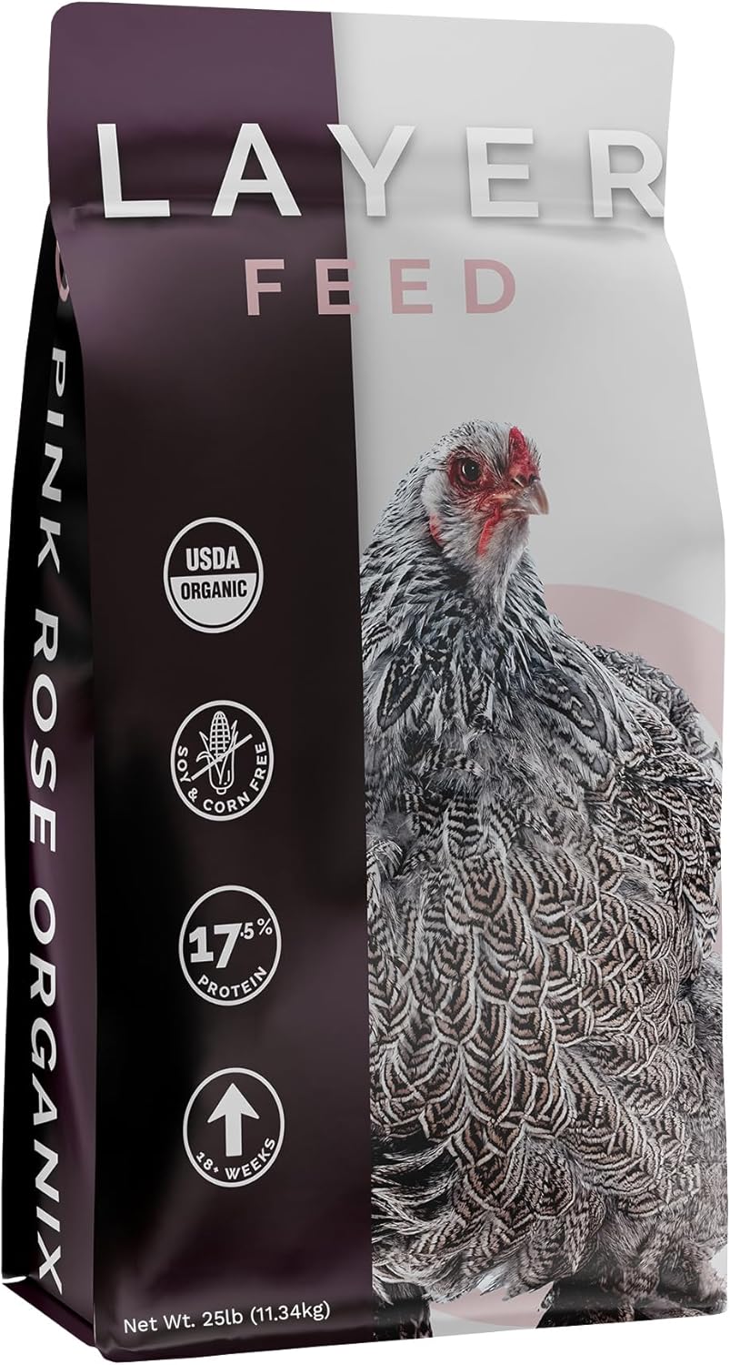 Layer Crumb Feed, 25lbs - Non-GMO, High-Protein Poultry Feed for Healthy Hens & Nutritious Eggs, 17.5% Protein - USDA Certified Organic Blend, Soy & Corn-Free