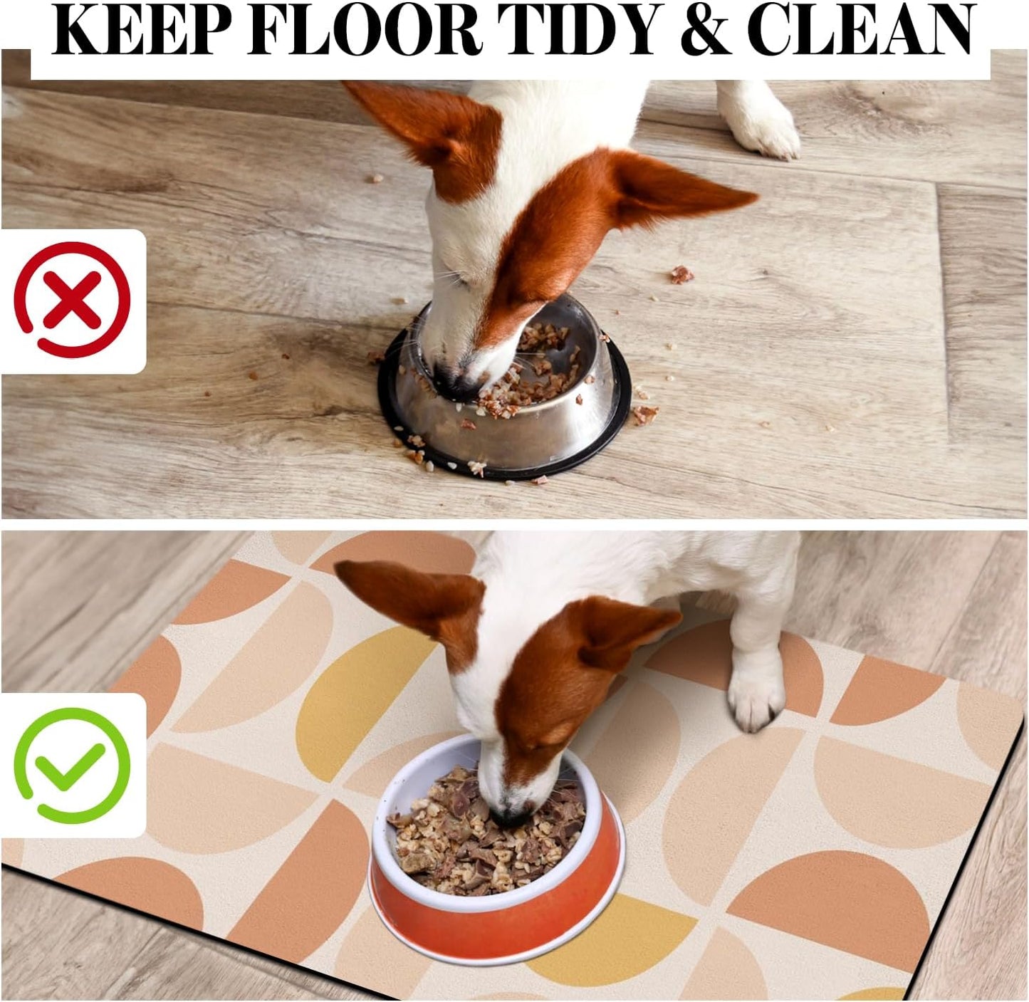 Dog Food Mats for Floors, Absorbent Dog Bowl Mat for Food and Water Dispenser Mat, Quick Dry Cat Food Mat Pet Supplies