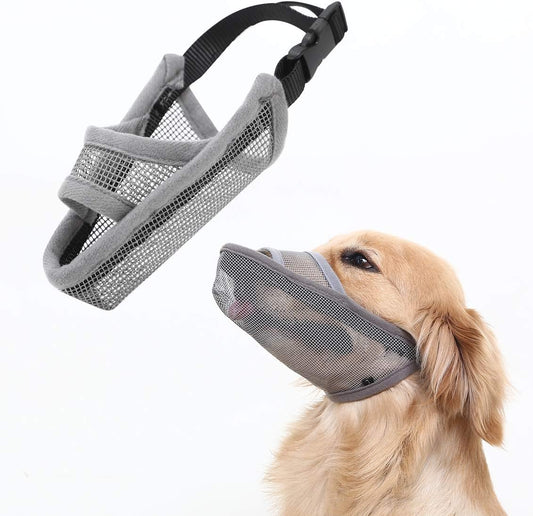 Crazy Felix Nylon Dog Muzzle for Small Medium Large Dogs Poodle Labrador Golden Retriever Doberman, Air Mesh Breathable and Drinkable Pet Mouth Guard for Anti-Biting Chewing Scavenging(XL, Grey)