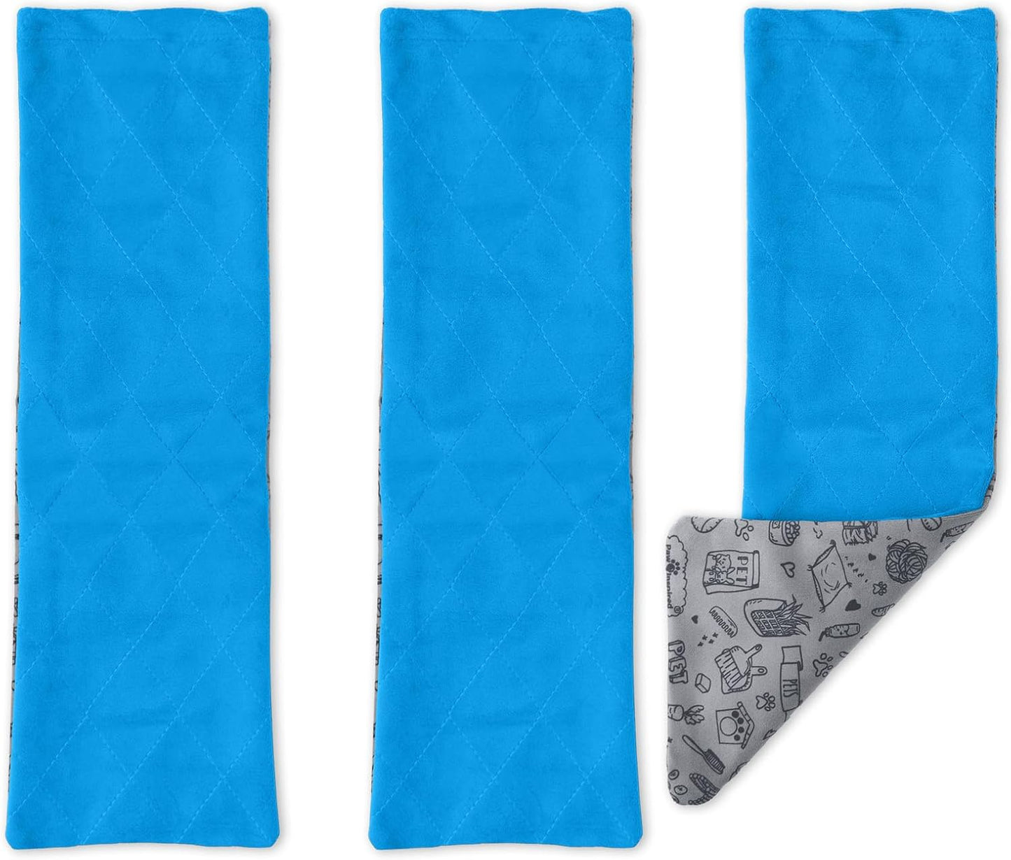 Paw Inspired® Fleece Liners for Ferret Nation, Critter Nation * Cage Ramp for Ferrets, Rats, Chinchillas, Hedgehogs & Other Small Animals (Blue, Ramp Cover - 3 Pack)