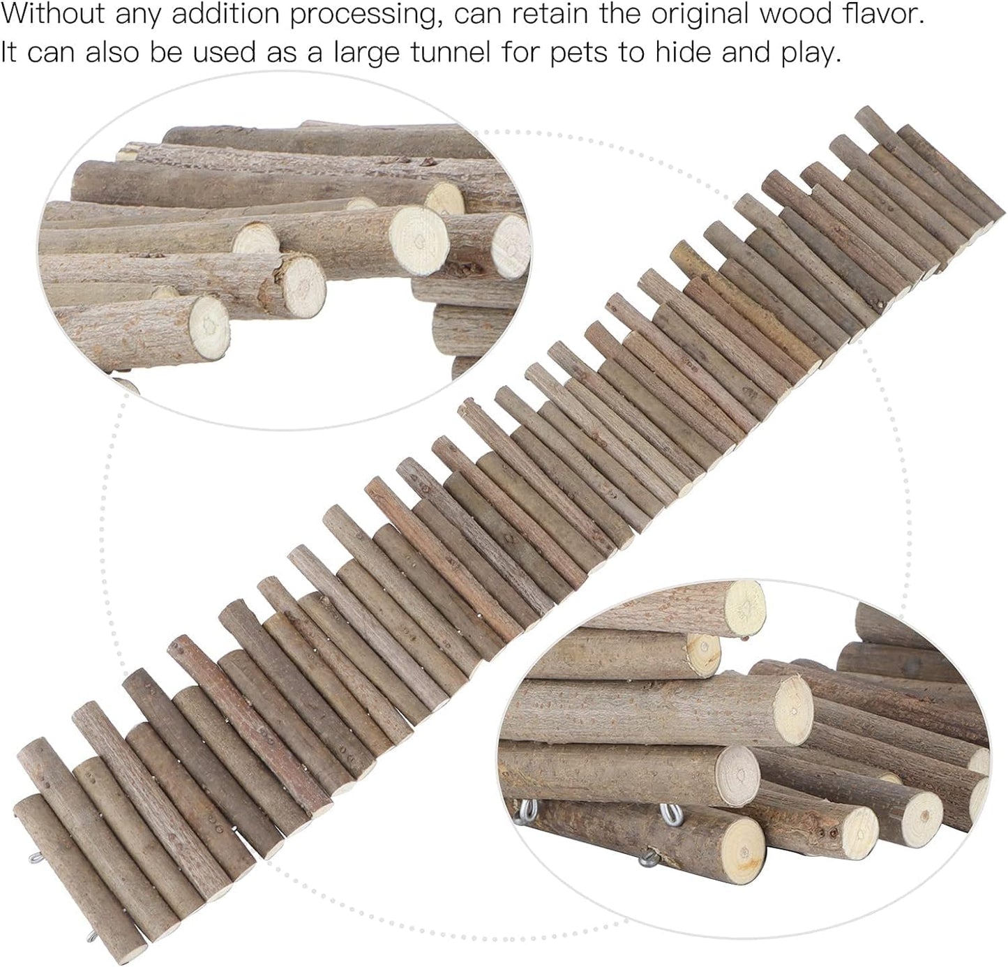 Flexible Wooden Bridge, Hamster Fence & Platforms - 23.6In Accessories