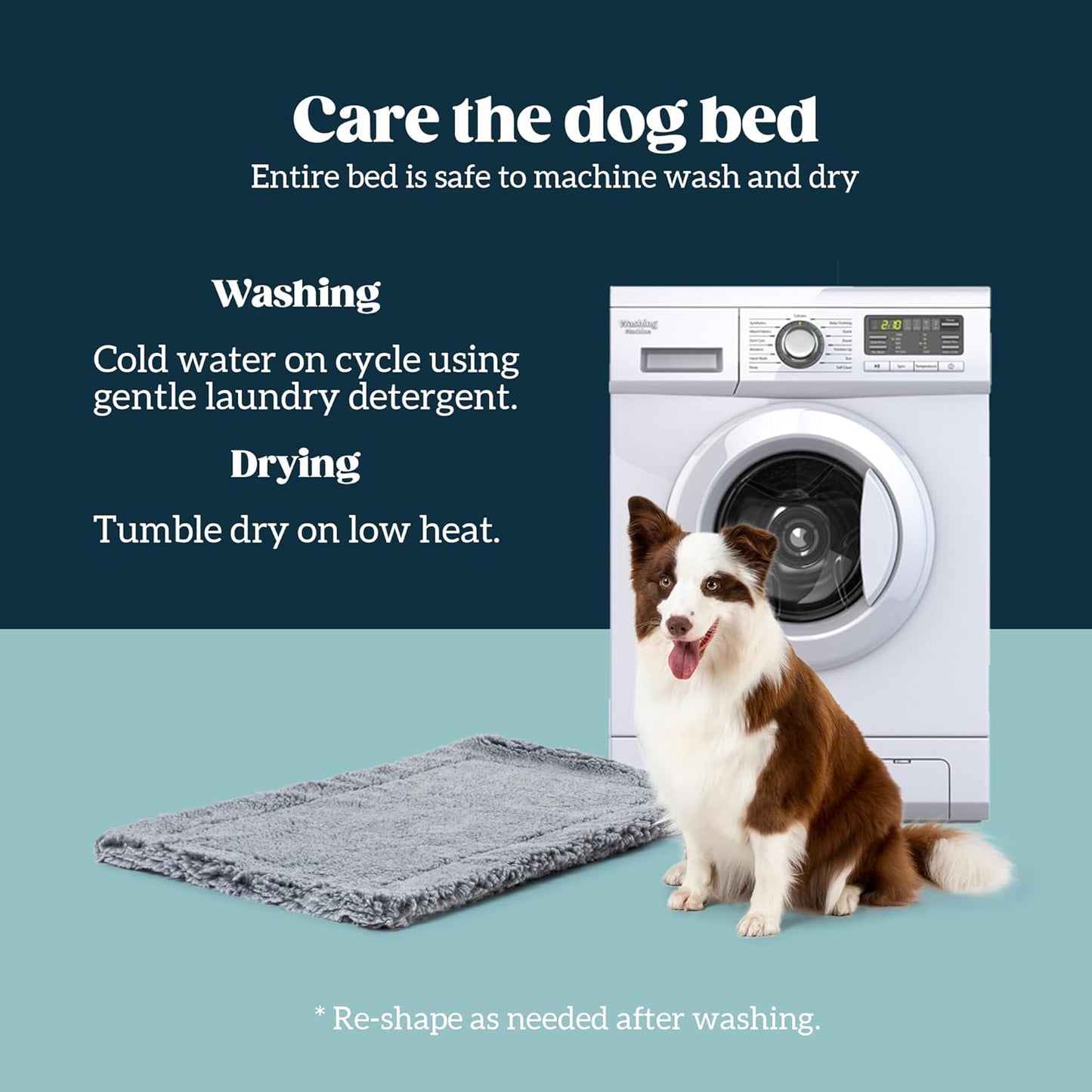 Stoutwool Indestructible Dog Bed - Fluffy Chew Proof Dog Crate Pad - Tough Kennel Pad for Aggressive Chewers - Washable, Ideal for Small Breeds & Fits 24-Inch Crate - 23"x16", Charcoal