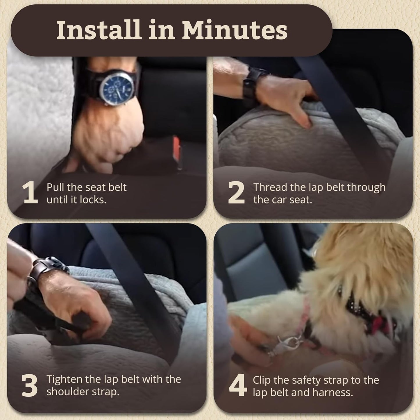 Snoozer Lookout I Car Seat - Dog Car Seats for Small Dogs, Puppy Booster Bed for Small & Medium Sized Pets Up to 25 Lbs, Elevated, Washable - Medium, Black Diamond