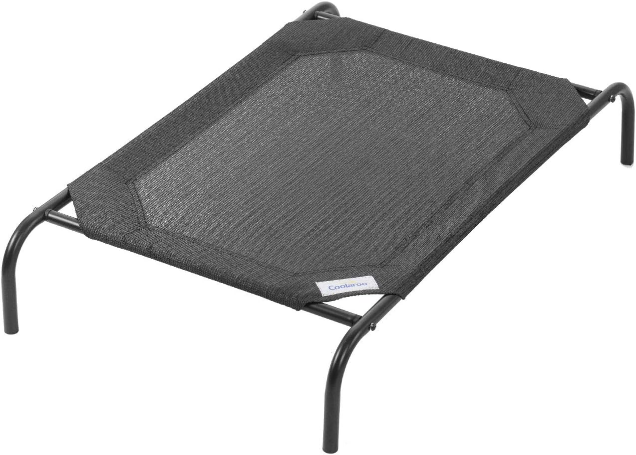 Coolaroo Original Elevated Dog Bed - Breathable Off-The-Ground Pet Bed with Cooling Fabric, Joint Relief & Moisture-Resistant Fabric, 100% Recyclable, Easy Clean, Gunmetal, Medium