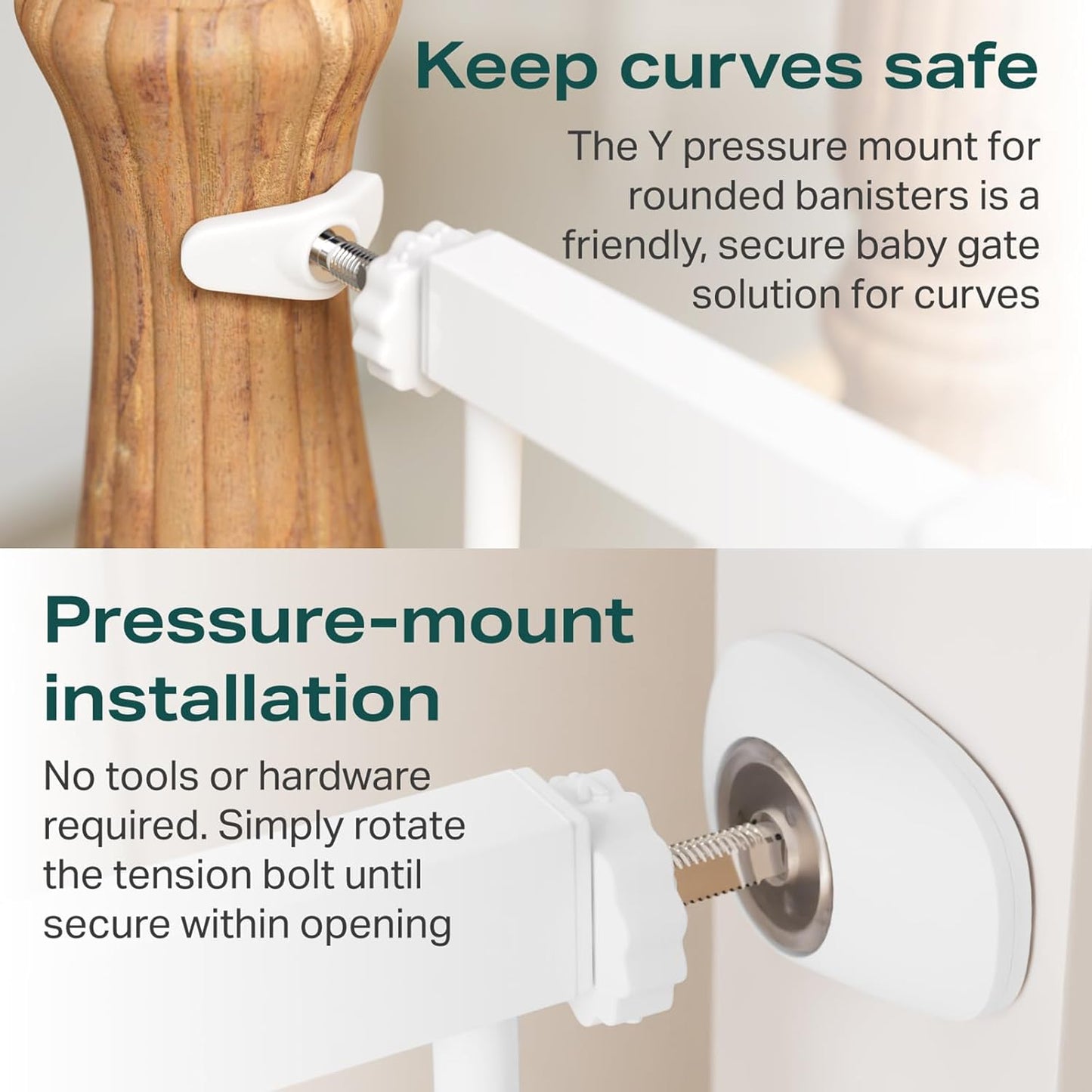 Cumbor 36" Extra Tall Baby Gate for Dogs and Kids with Wide 2-Way Door, 29.7"- 46" Width, and Auto Close Personal Safety for Babies and Pets, Fits Doorways, Stairs, and Entryways, White