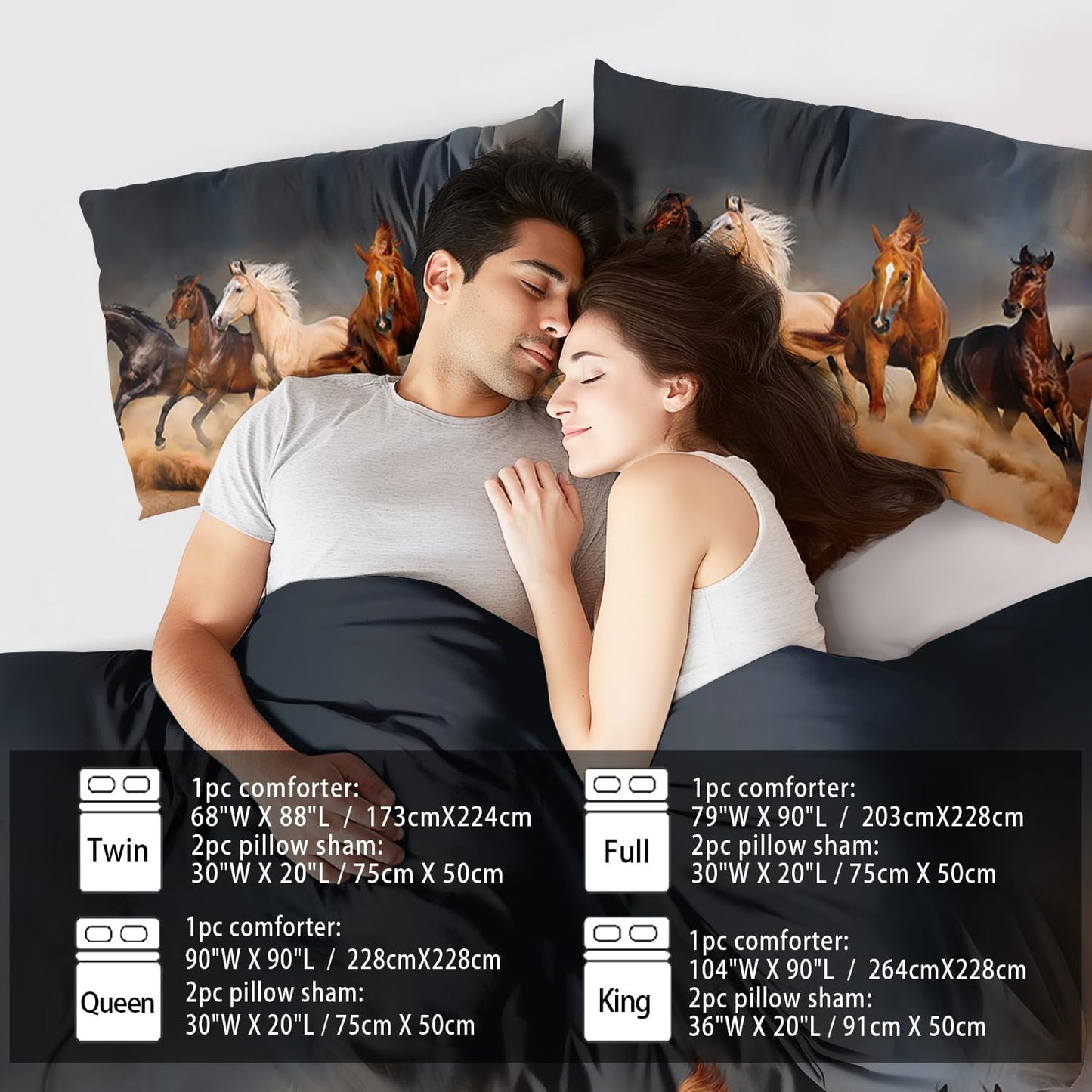 Western Horse Comforter Set Full for Boys,Brown Western Cowboy Bedding Sets Full Size, Farm Style Animal Horse Quilt for Boys, Southwestern Farmhouse Home Cowgirl Comforter Bedroom Decor