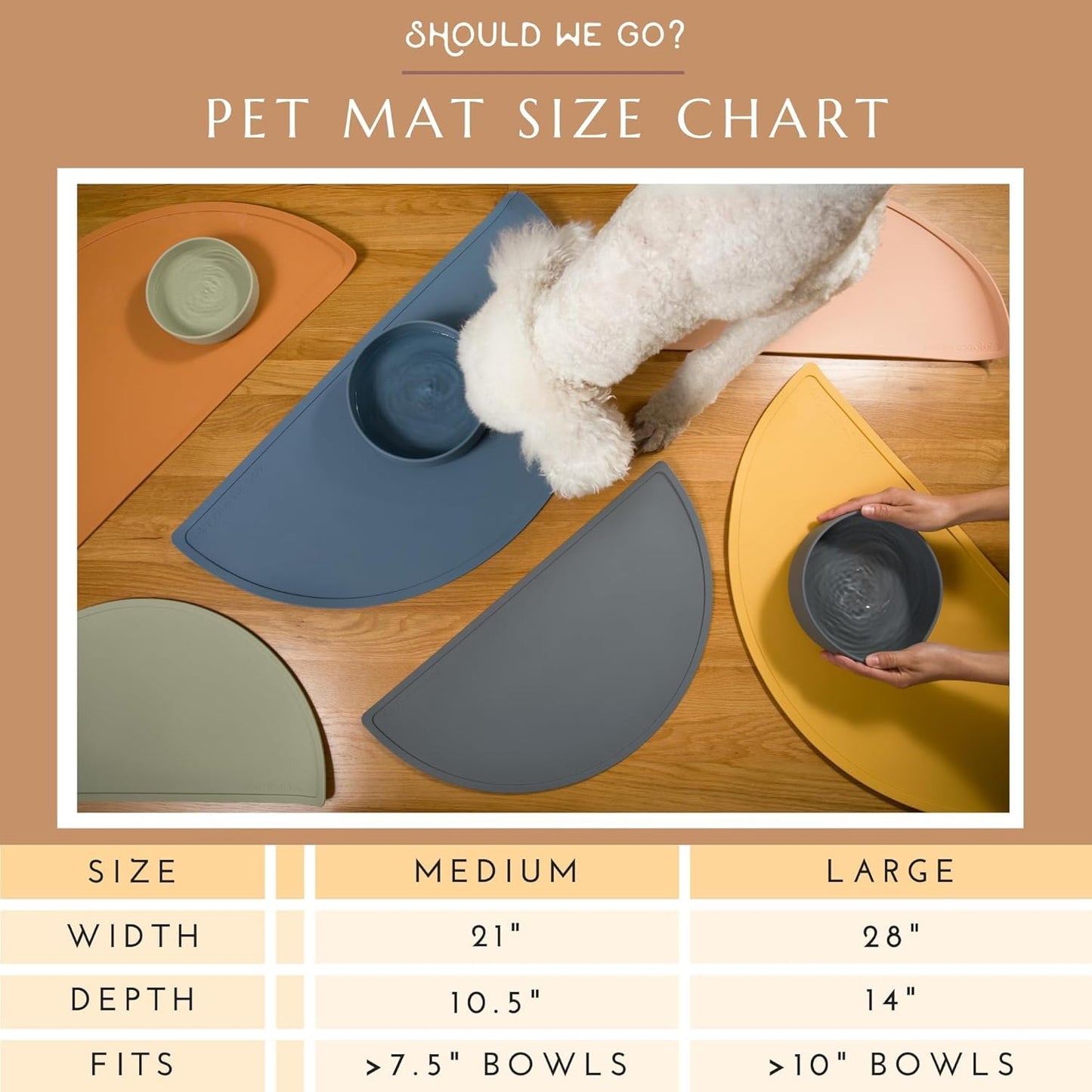 Waterproof Silicone Pet Food Mat - Non-Slip, Spill-Proof Feeding Mats for Floors, Raised Edge Design, Easy-to-Clean, Rubber Mat for Dog & Cat Bowls, 28" Across x 14" Deep, Large-Sage