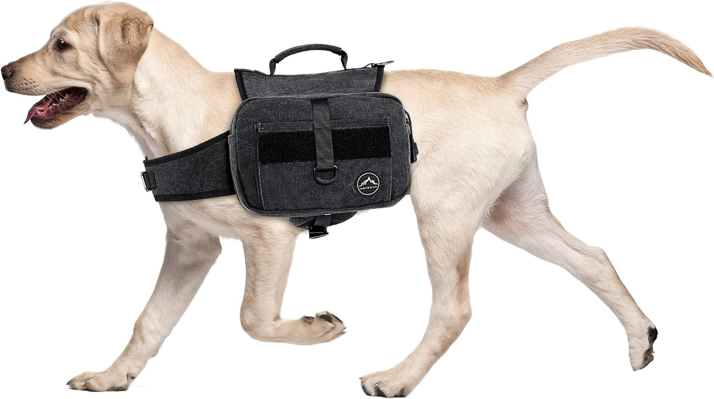 Himal Outdoors Dog Backpack & Saddle Bag, Tactical Hiking Backpack for Large Dogs with Side Pockets & Adjustable Strap
