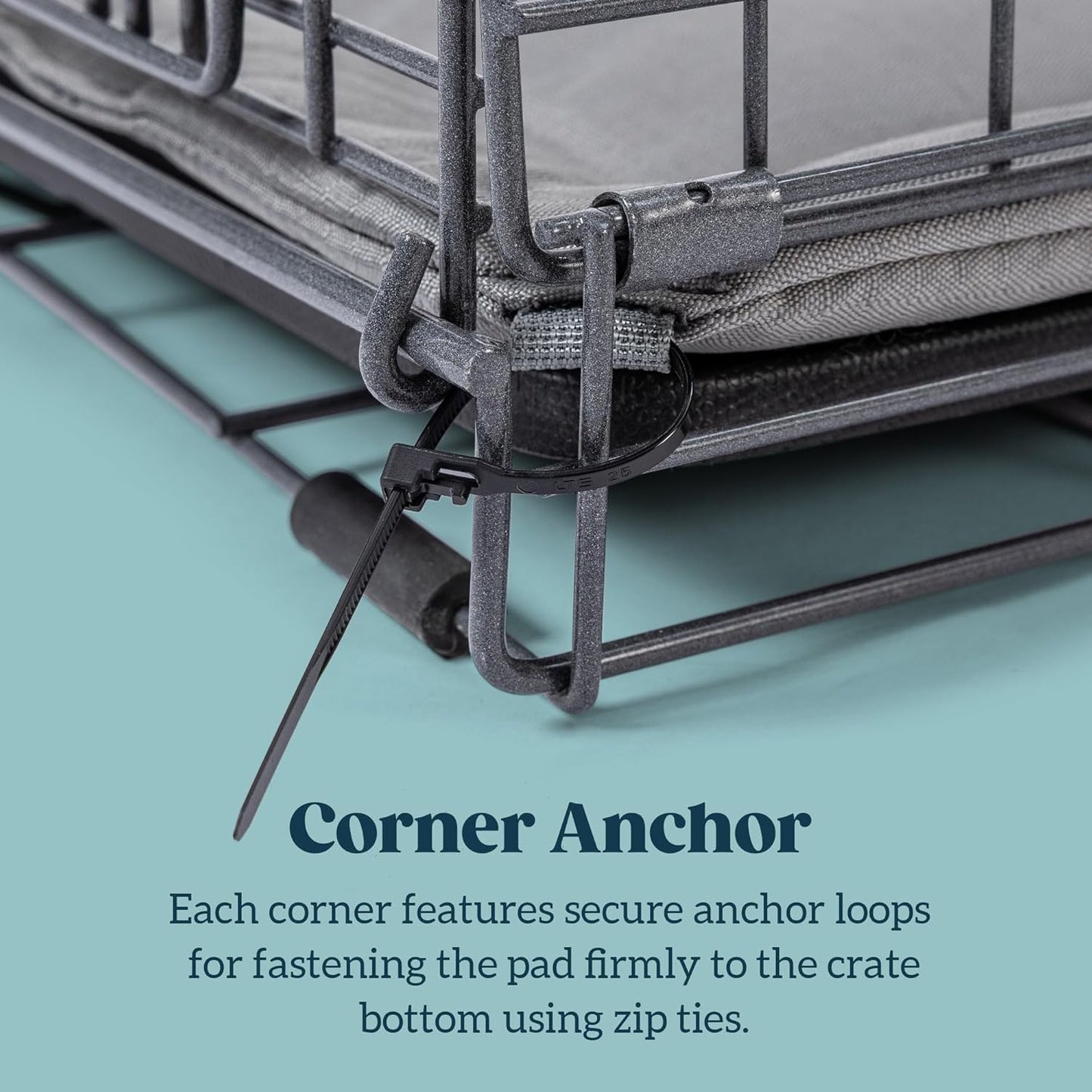 Cybarmour Chew Proof Dog Crate Pad - Outdoor Indestructible Dog Bed - Tough - Potable - Machine Washable - Water & Dirt-Resistant - Large Breeds & Fits 36-Inch Crate - 35"x22", Limestone