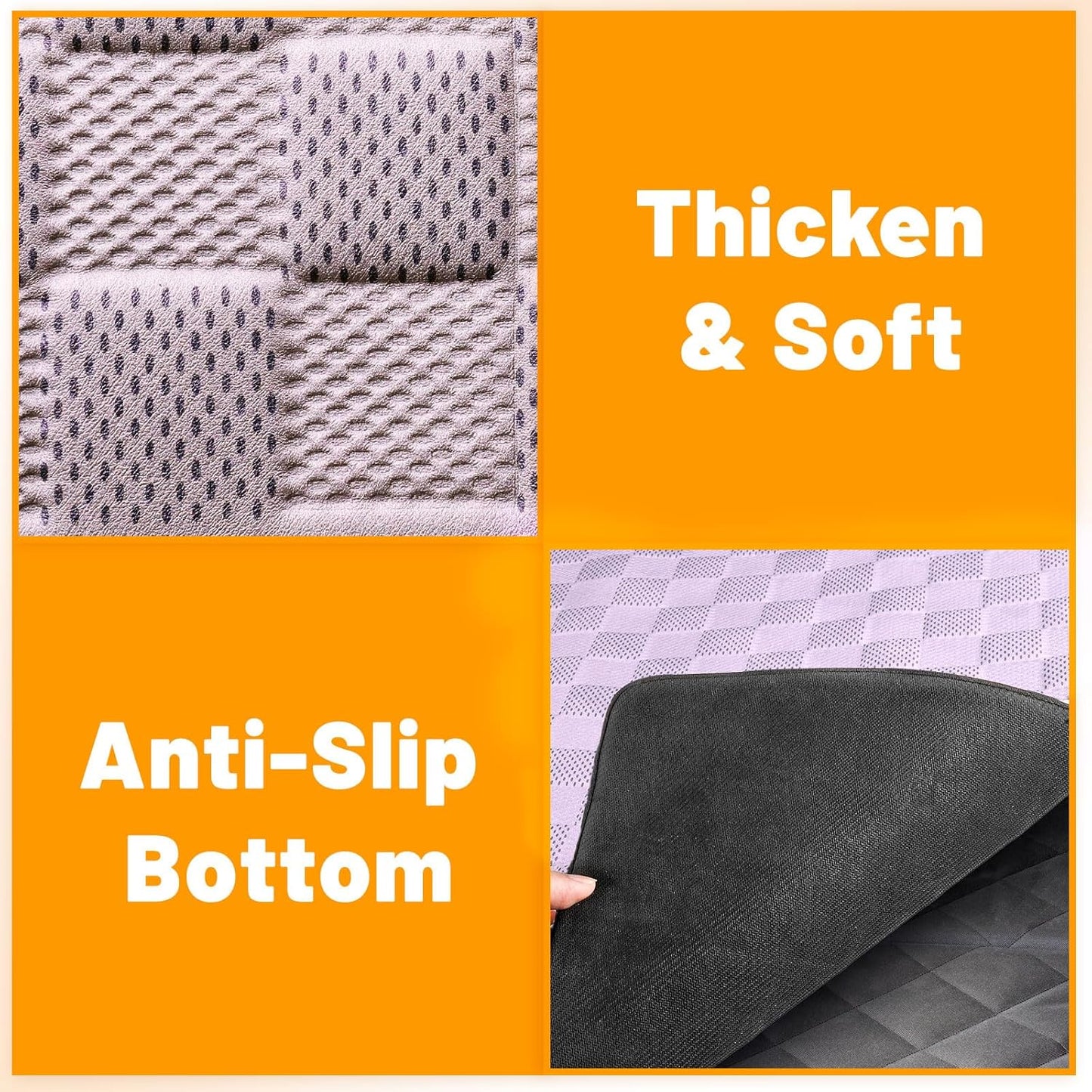 Non-Slip Pet Bed Mat for Back Seat Extender, Hair Resistant Dog Blanket for Hard Bottom Dog Car Seat Cover, Anti Slip Pet Linner Backseat Cover Blue/Plaid