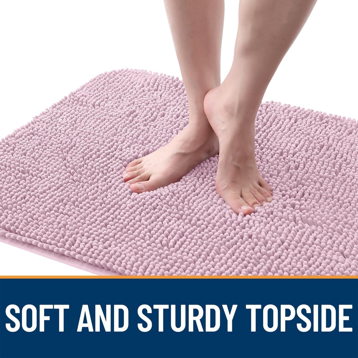 OLANLY Dog Door Mat for Muddy Paws 30x17, Absorbs Moisture and Dirt, Absorbent Non-Slip Washable Doormat, Quick Dry Chenille Mud Mat for Dogs, Entry Indoor Entryway Carpet for Inside Floor, Dusty Rose