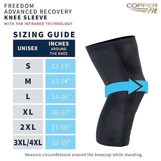 Copper Fit Recovery Knee Compression Sleeve - Breathable, Second Skin Feel - Arthritis, Joint Pain, Circulation - For Men and Women (Small)