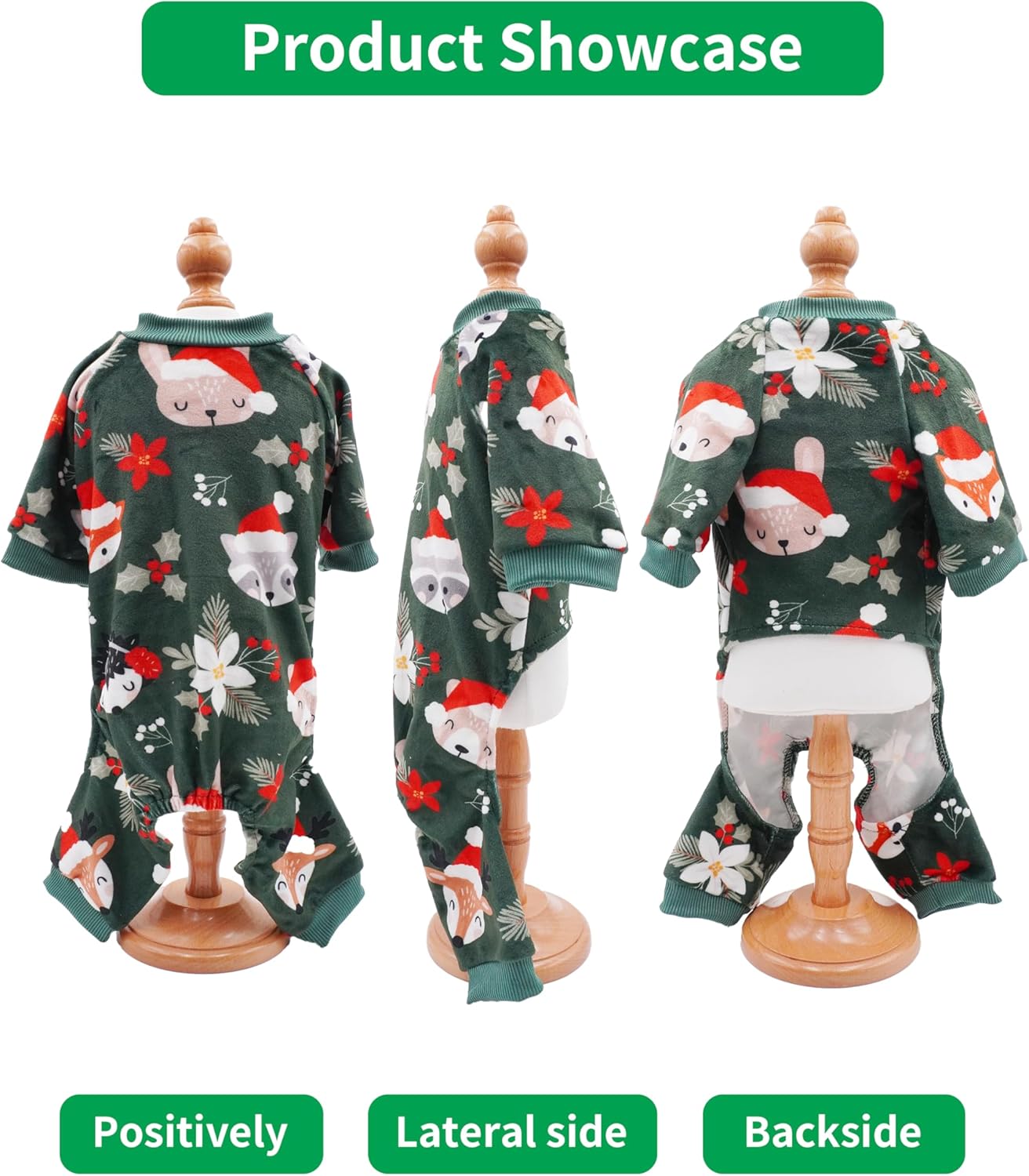 PET SHOW 4 Pack Christmas Dog Pajamas Holiday Dog Clothes for Small Medium Dogs Girl Boy Soft Stretchy PJs Xmas Jumpsuit Puppy Onesies Red Green Outfits with Sleeve Pets Dachshund Costume XXL