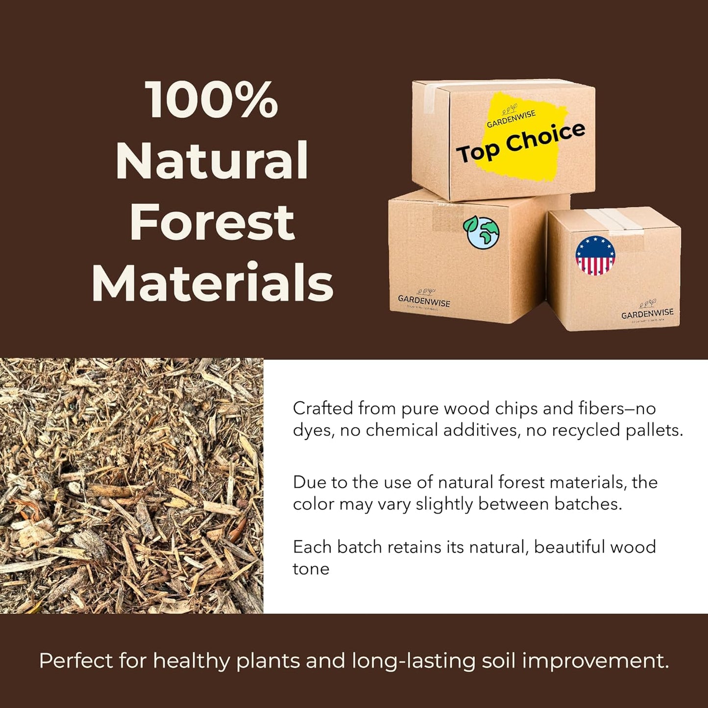 Premium Organic Wood Mulch for Gardens, Landscaping, Potted Plants, and Vegetable Gardens (0.5 CF - 14 L - 15 QTS)