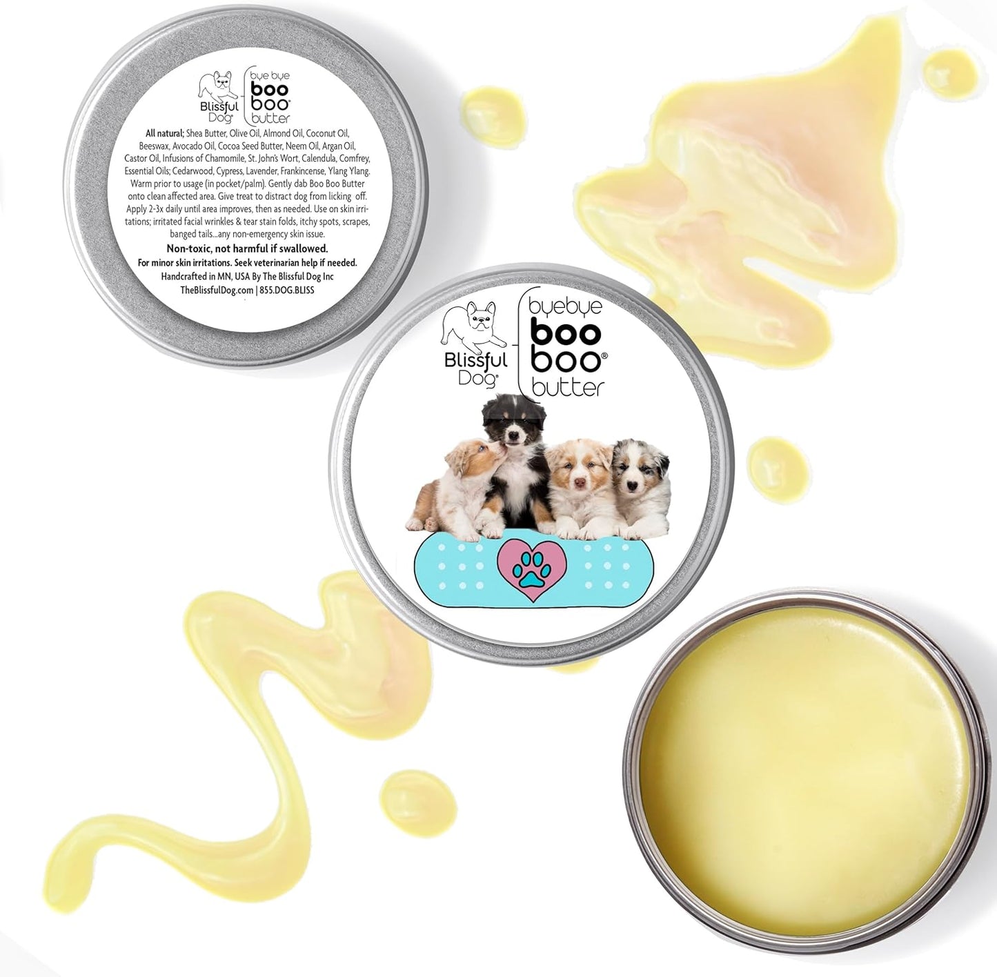 The Blissful Dog 4 oz TIN Australian Shepherd Booboo Butter