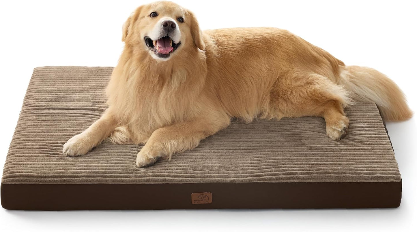 Bedsure XXL Dog Bed for Crate - Extra Large Orthopedic Pet Beds with Removable Machine Washable Cover, Egg Crate Foam Puppy Pad, Suitable for Pet Up to 100 lbs, 47"x29"