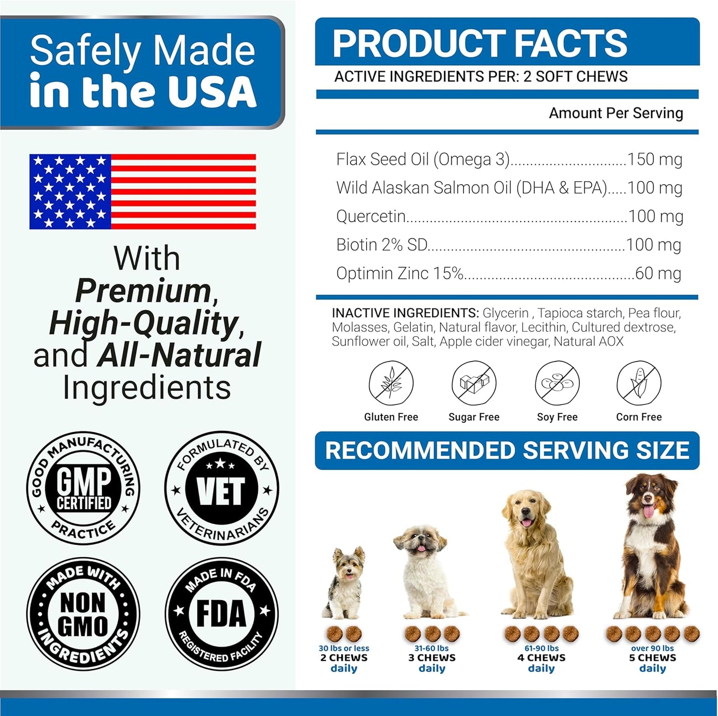 Omega 3 Fish Oil for Dogs - 170 Chews - Skin and Coat Supplement - Omega 3 for Dogs - Dry & Itchy Skin Relief Treatment - Allergy Support Dog Anti Shedding Treats - Salmon - EPA & DHA - Chicken Flavor