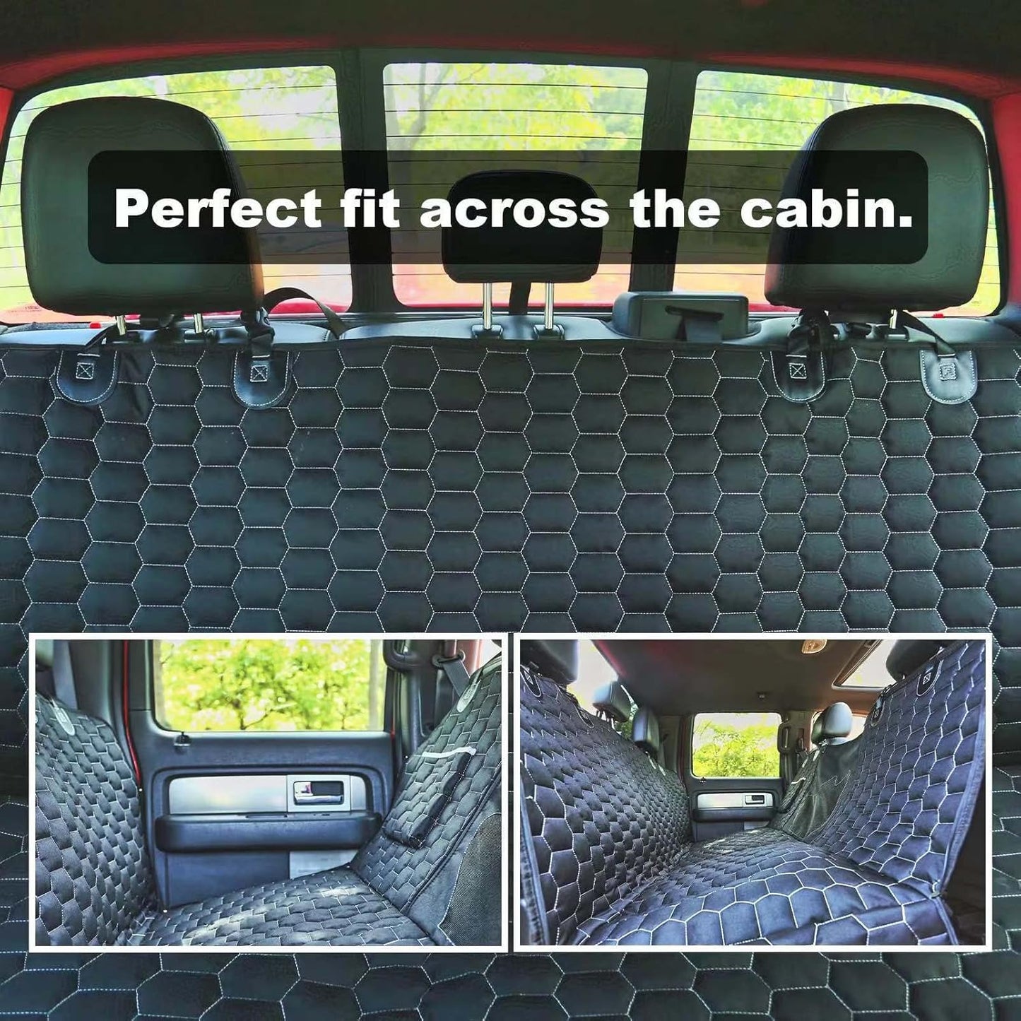 Dog Car Seat Cover for Trucks, Back Seat Pet Cover for Dogs F150 Ram 1500, Waterproof Dog Hammock for Truck with Mesh Window Heavy Duty Seat Cover for F-Series/GMC Sierra/Silverado